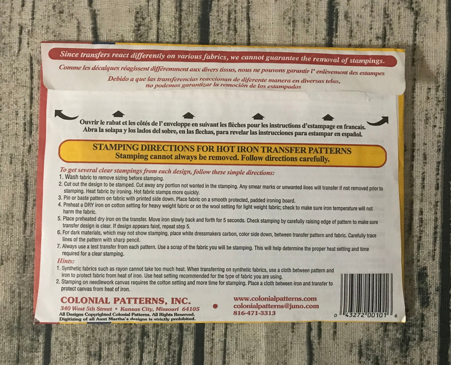 Aunt Martha’s 3765 Frog Tea Towels Hot Iron Transfers