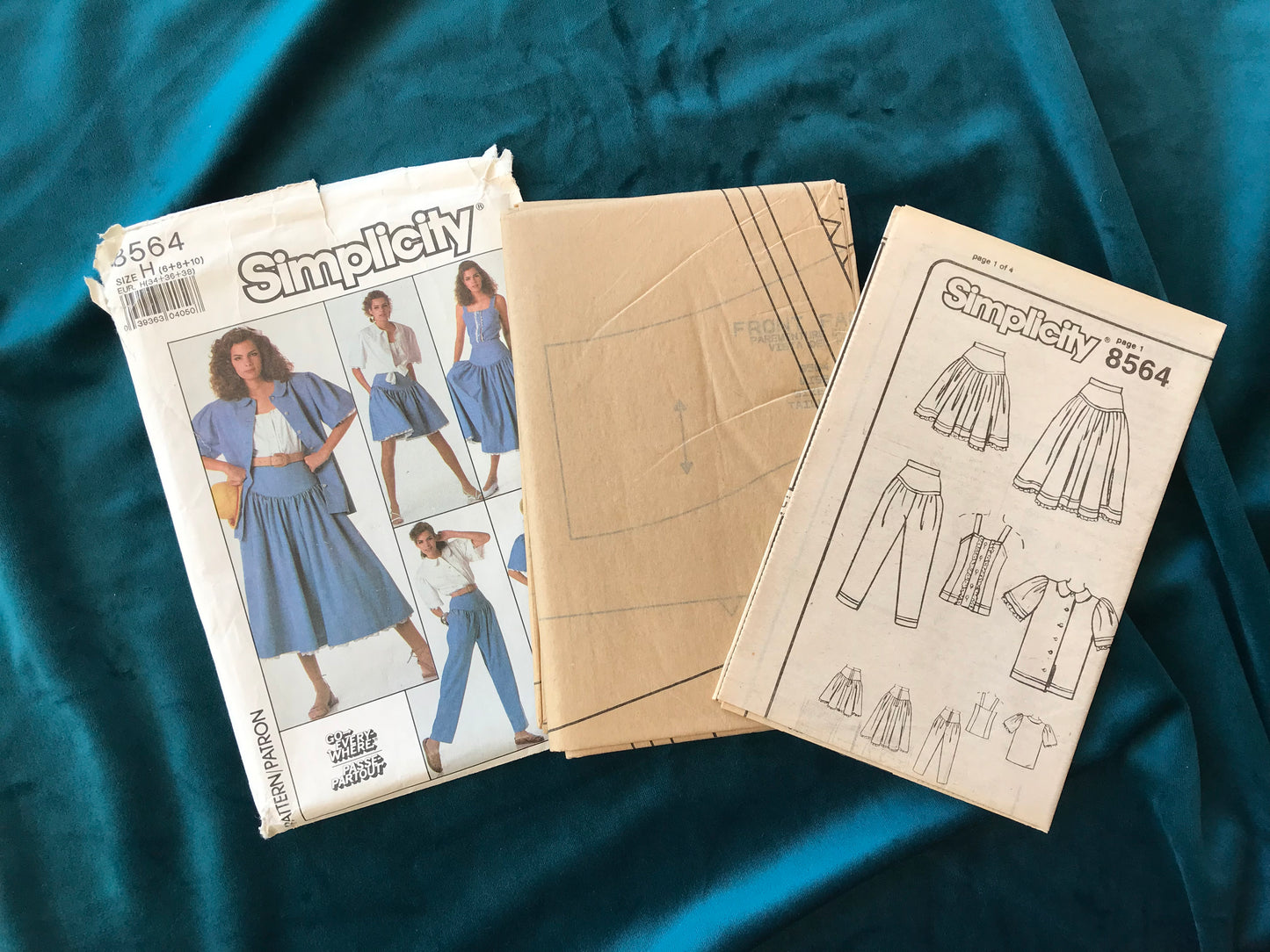 Simplicity 8564 Misses’ 80’s Skirt, Pants, Camisole & Shirt