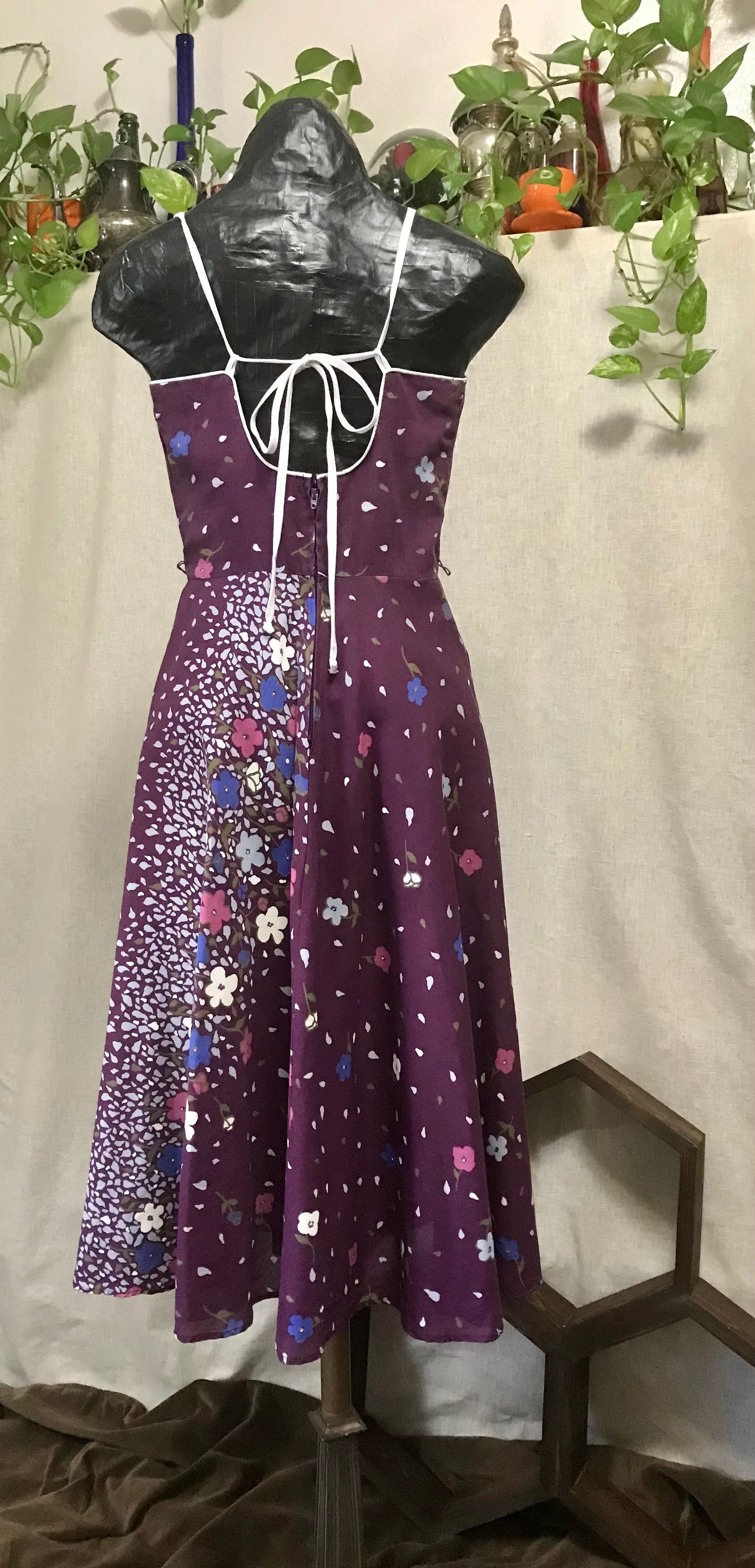 1980's Plum Perfection Halter Dress