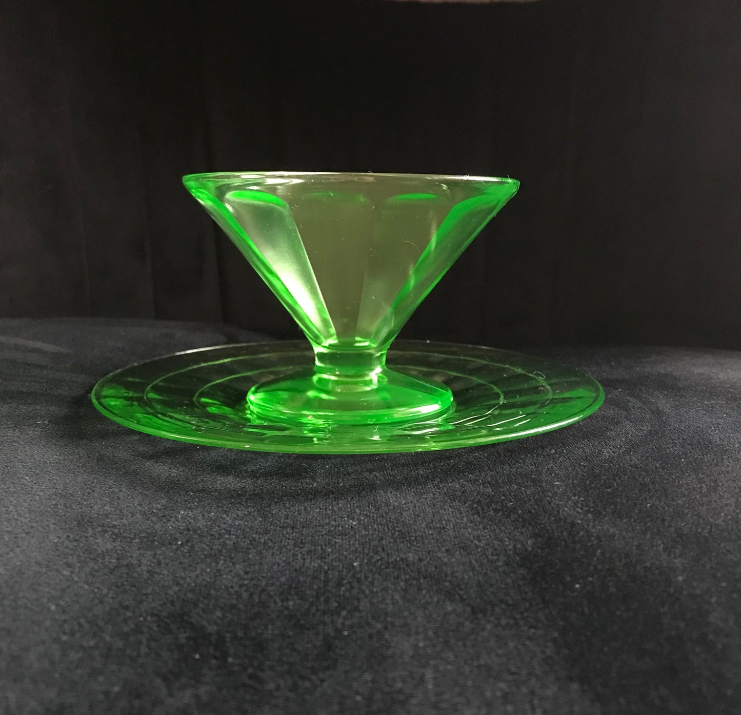 Hazel Atlas Sorbet Dish & Saucer Set