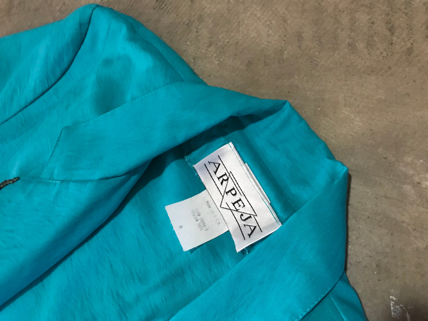 Totally Teal 80's Arpeja Skirt and Blazer Set