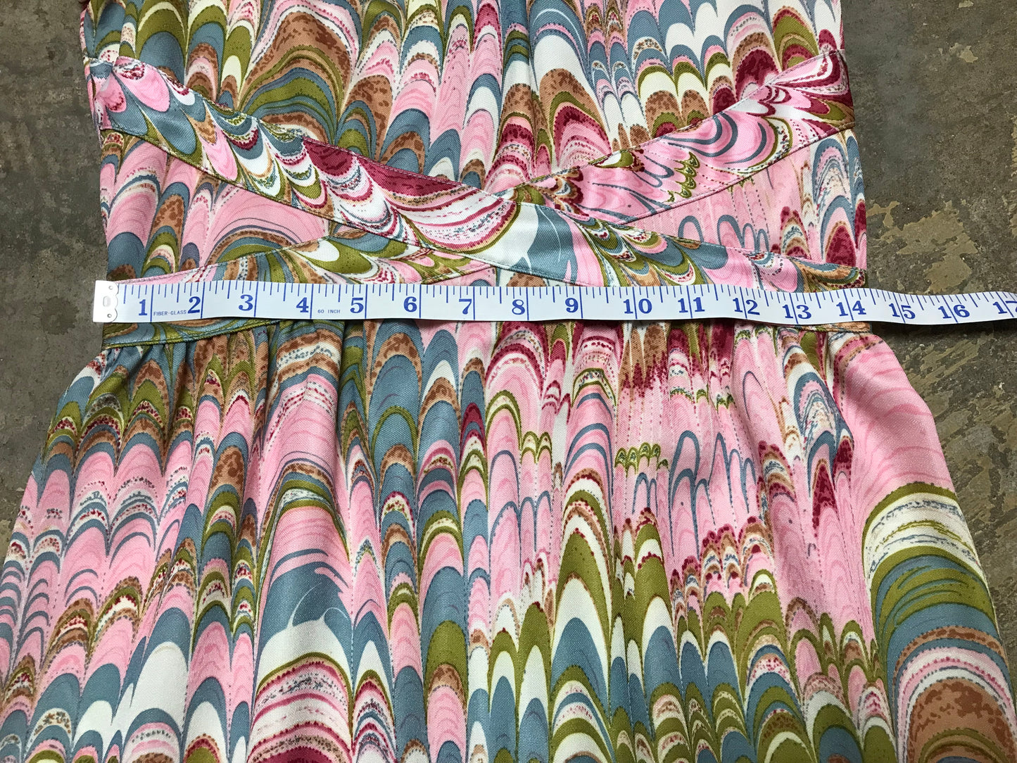 Marbled Pink Maxi Dress by Leslie Fay