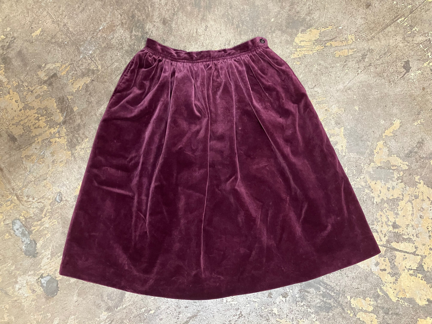 1970's Evan Picone Muted Plum Velvet Skirt