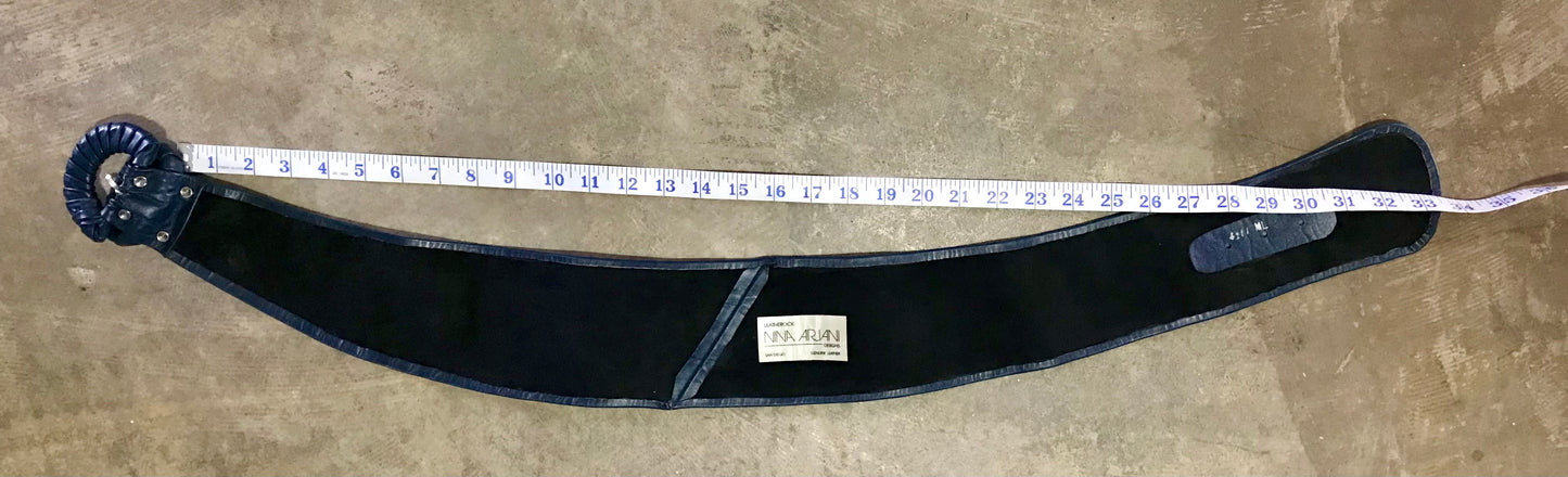 1980's Nina Arjani Blue Leather Belt