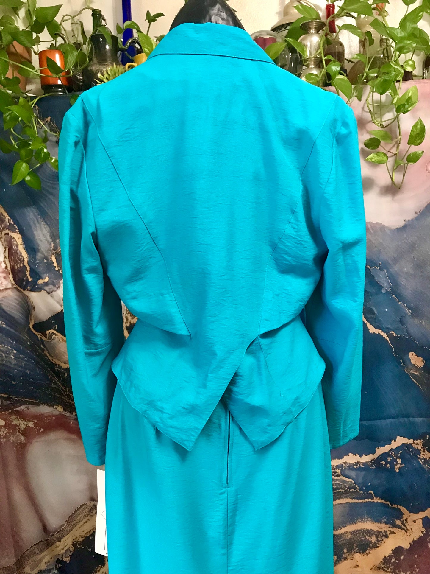 Totally Teal 80's Arpeja Skirt and Blazer Set