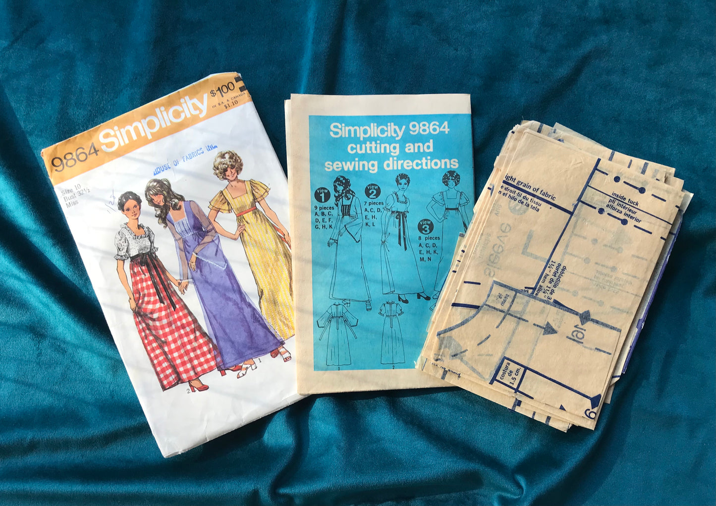 Simplicity 9864 Misses’ 1972 Dress Pattern