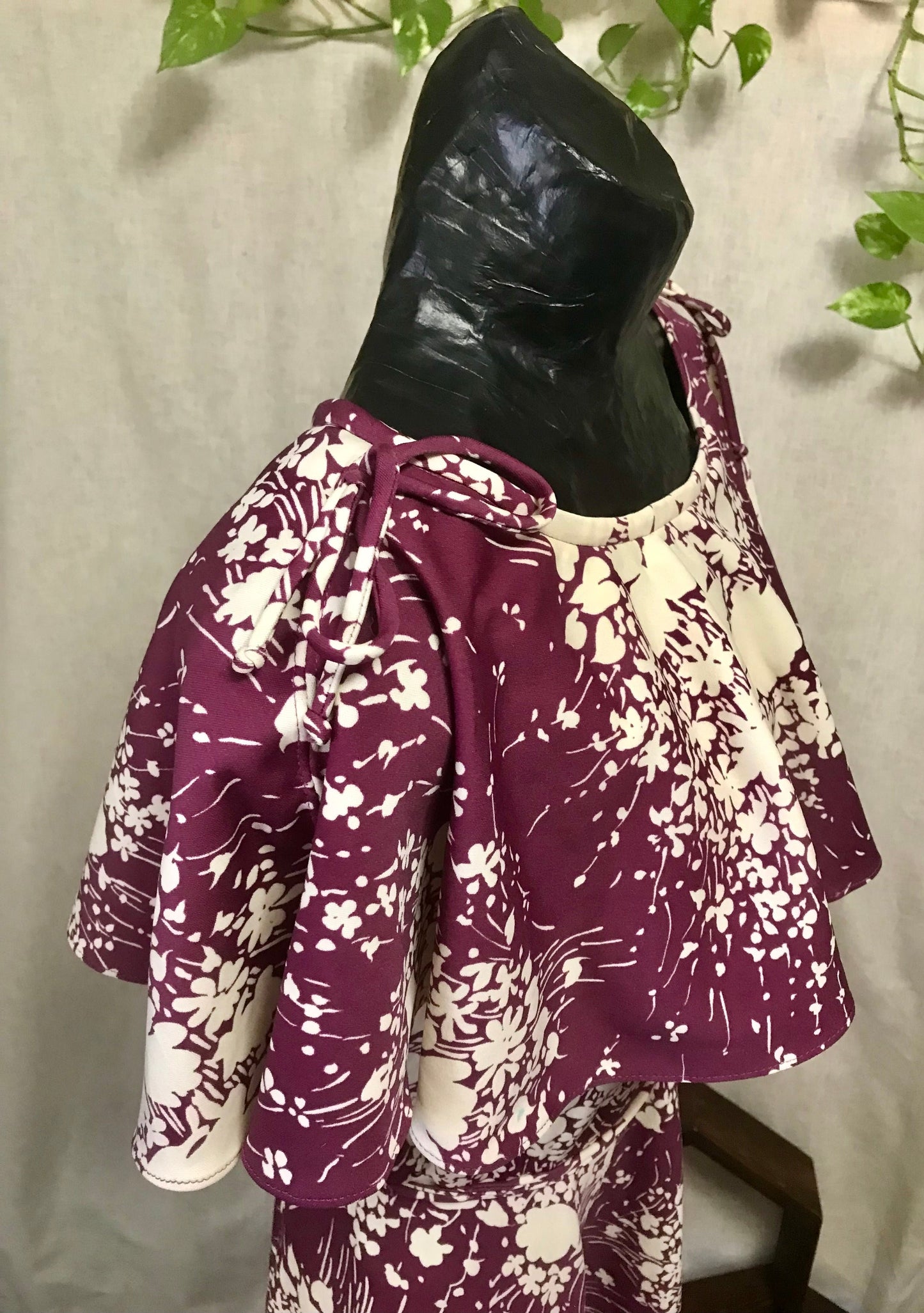70's Fit and Flare Plum Midi Dress
