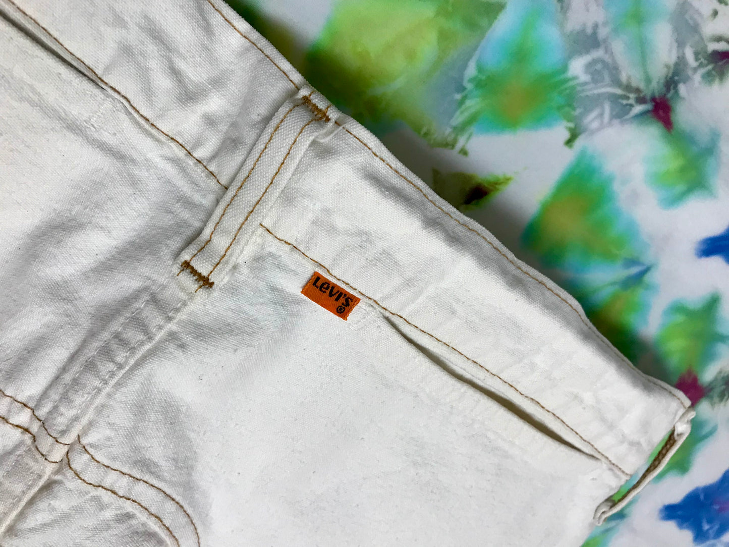 70's Levi Saddleback Cream Bellbottoms