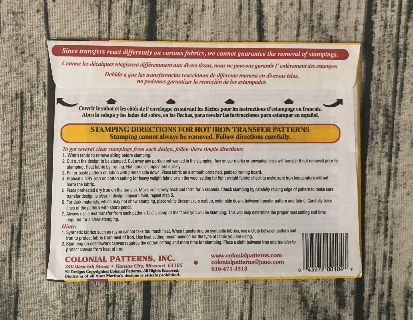 Aunt Martha’s 4006 Tropical Flowers Hot Iron Transfers