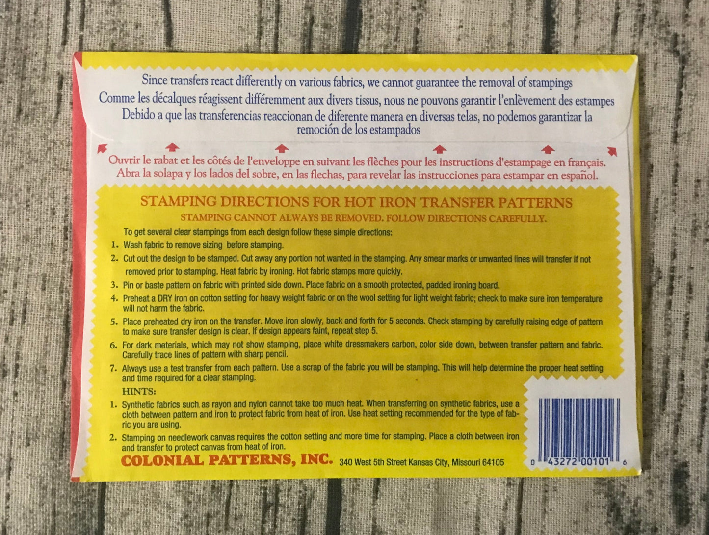 Aunt Martha’s 3553 Colonial Girl Tea Towel Hot Iron Transfers