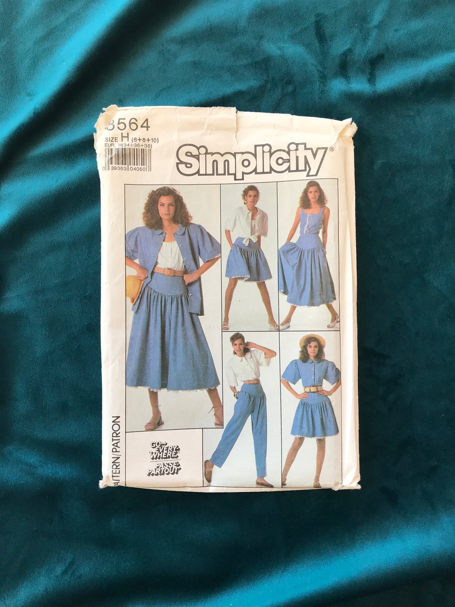 Simplicity 8564 Misses’ 80’s Skirt, Pants, Camisole & Shirt