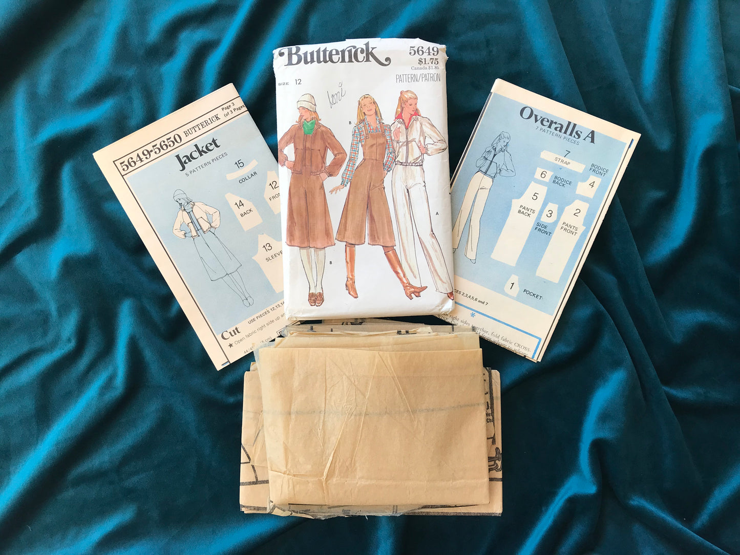 Butterick 5649 Misses’ 70's Overalls & Jacket