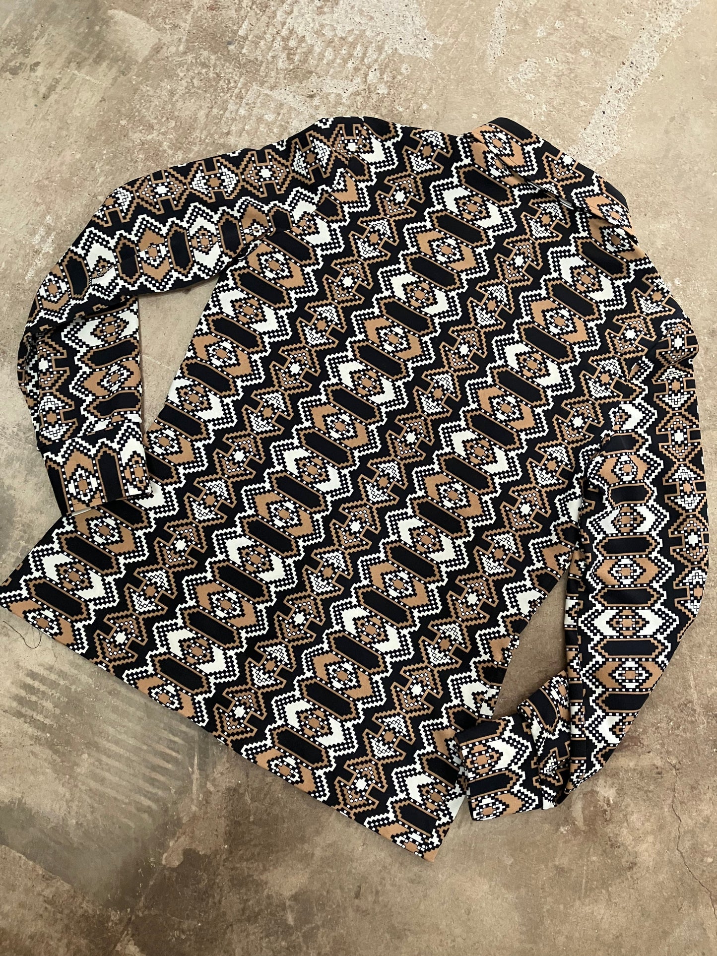 70's ACT III Geometric Button Down Blouse