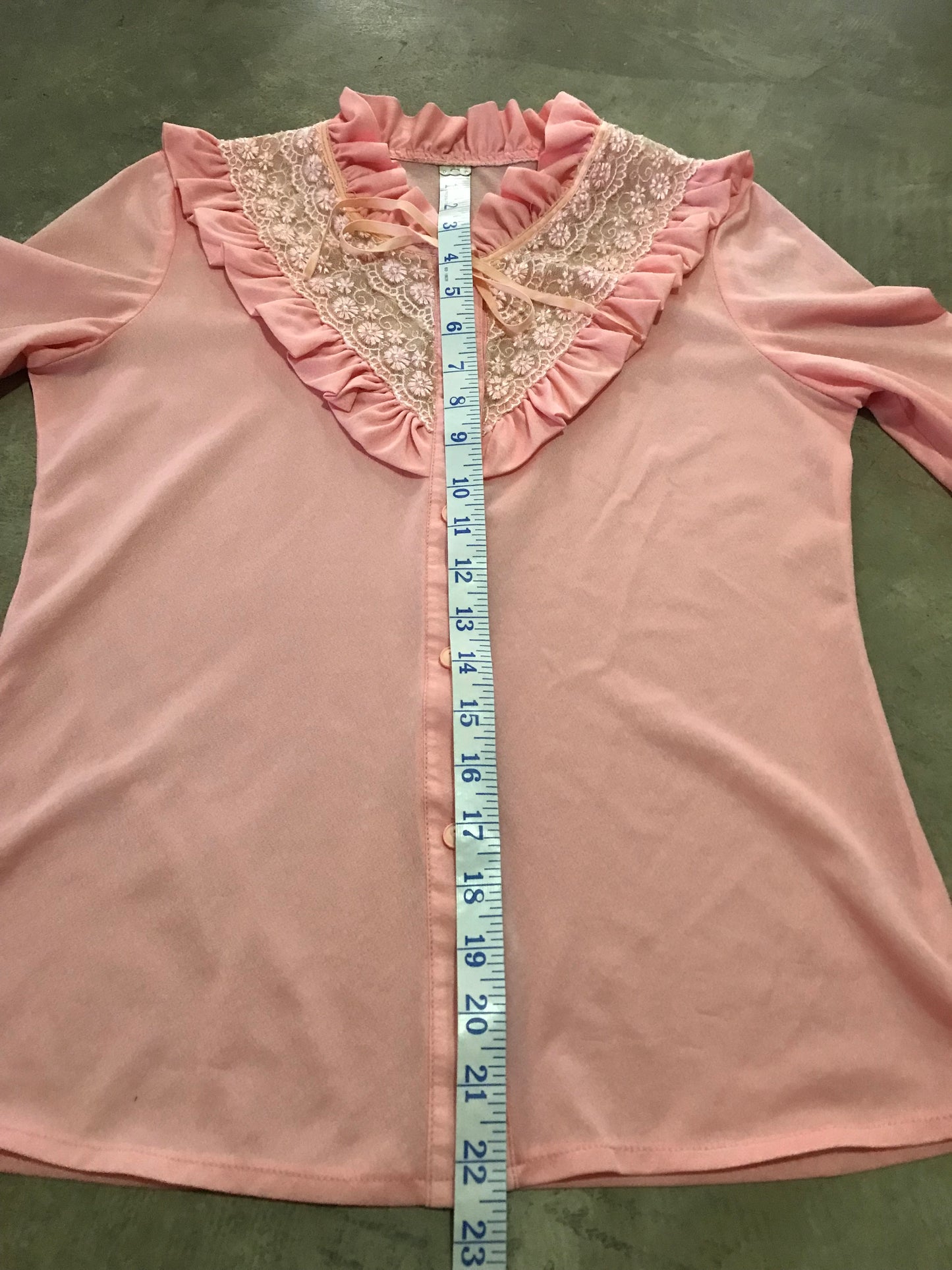 Pink Cottagecore 1970's Button Down Blouse