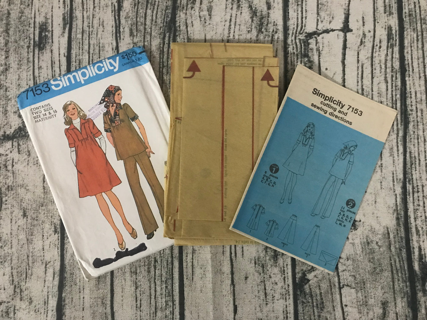 Simplicity 7153 Maternity Dress or Top, Pants and Hair Scarf