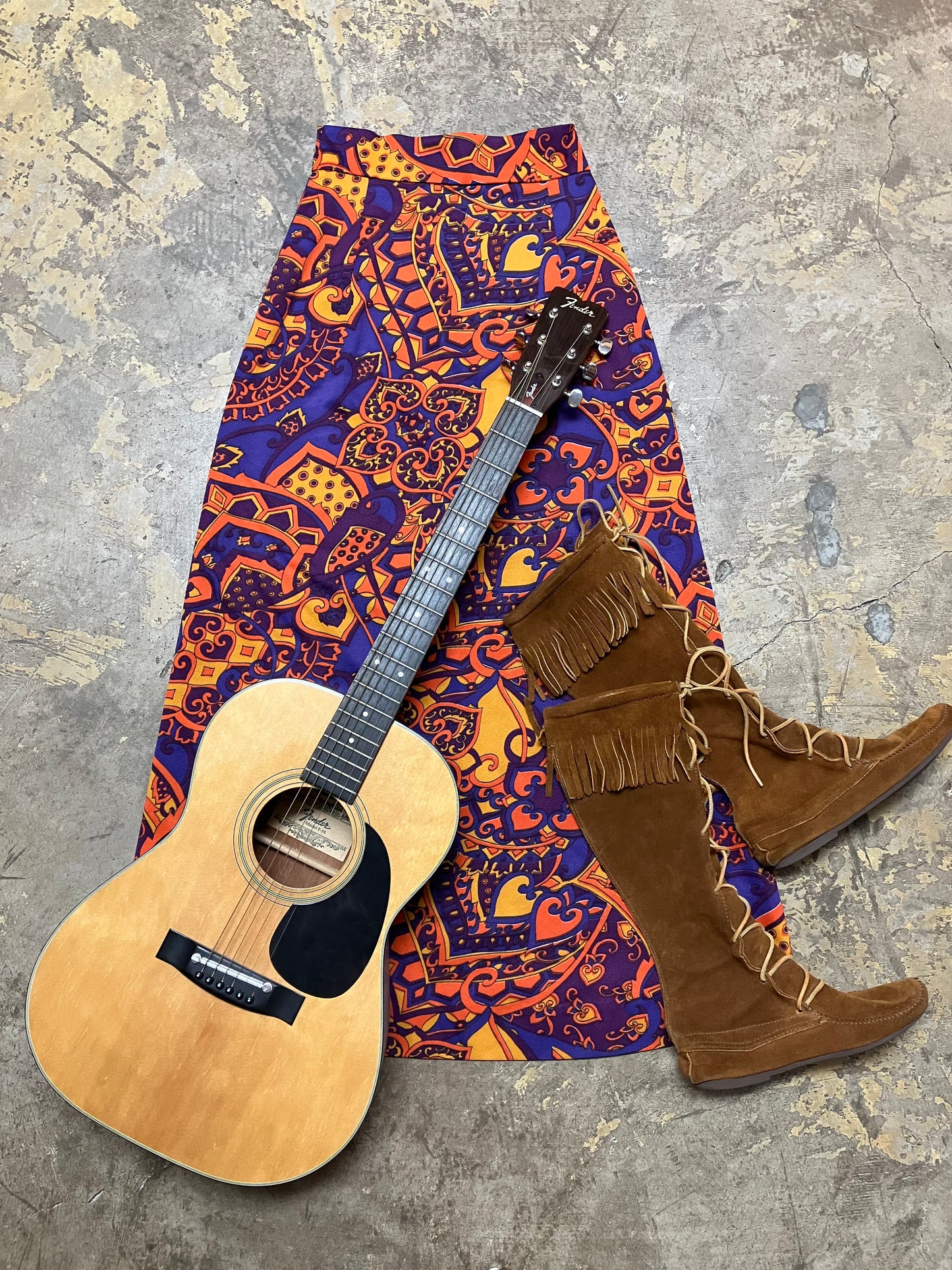 70's Bold Bohemian Maxi Skirt