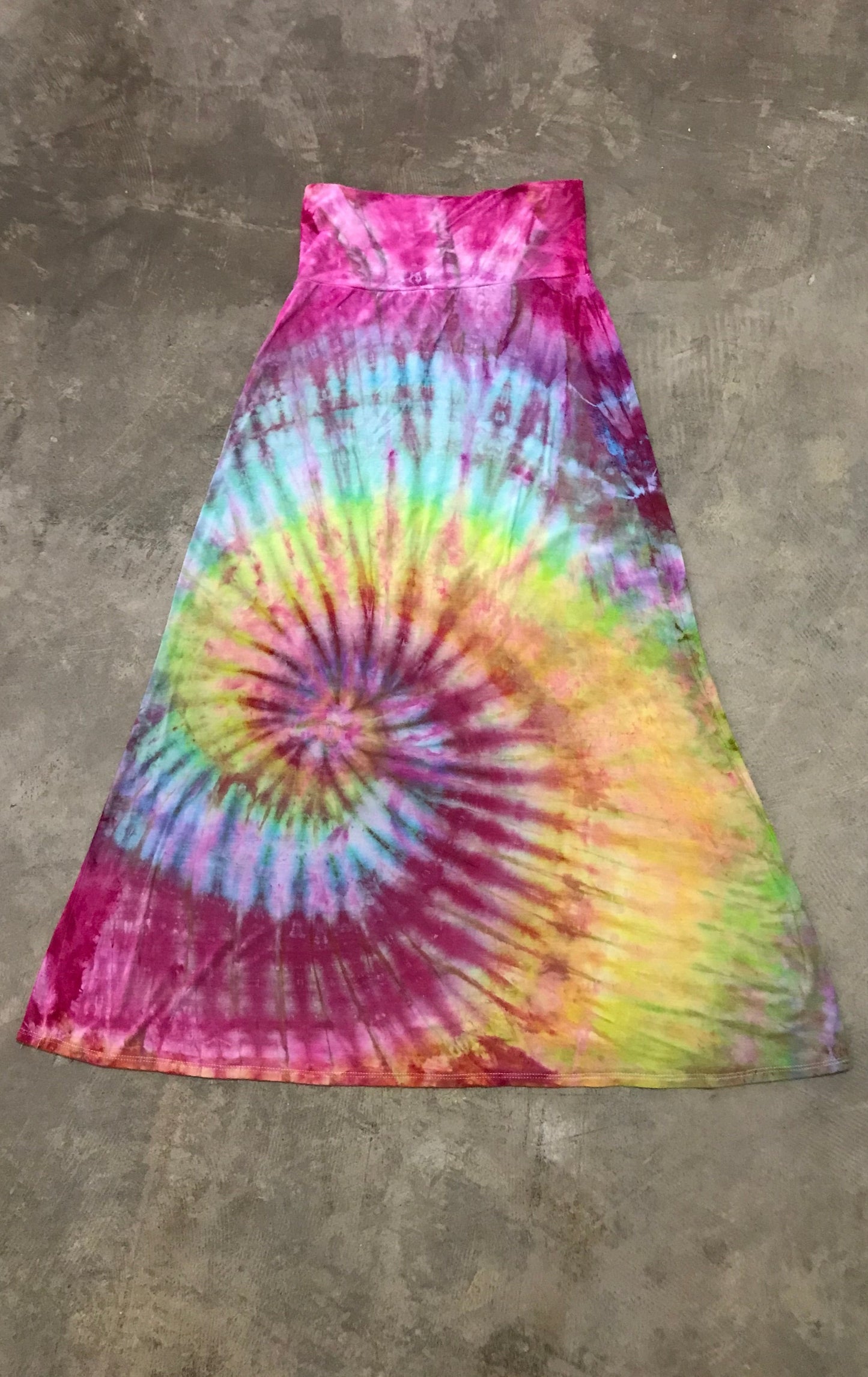 Rainbow Spiral Maxi Skirt