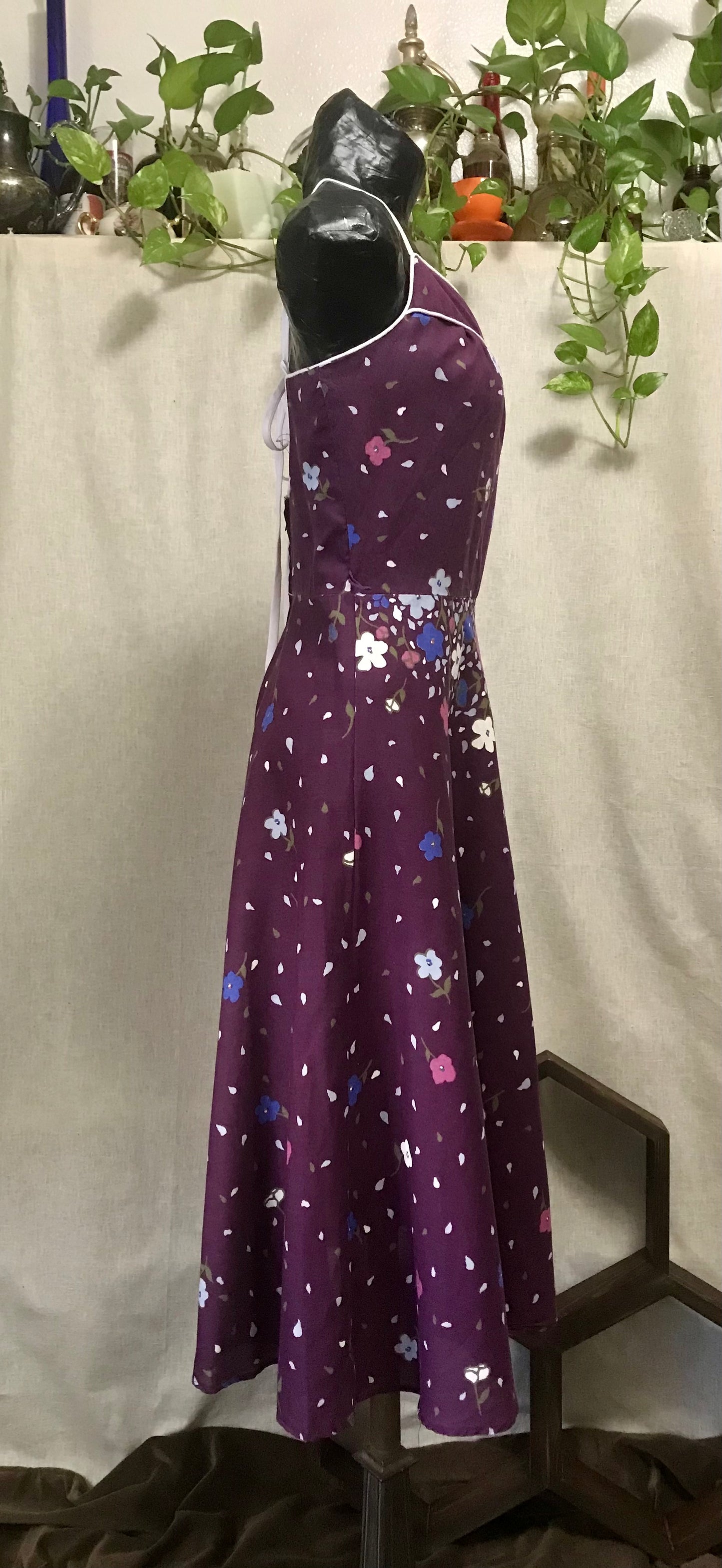 1980's Plum Perfection Halter Dress