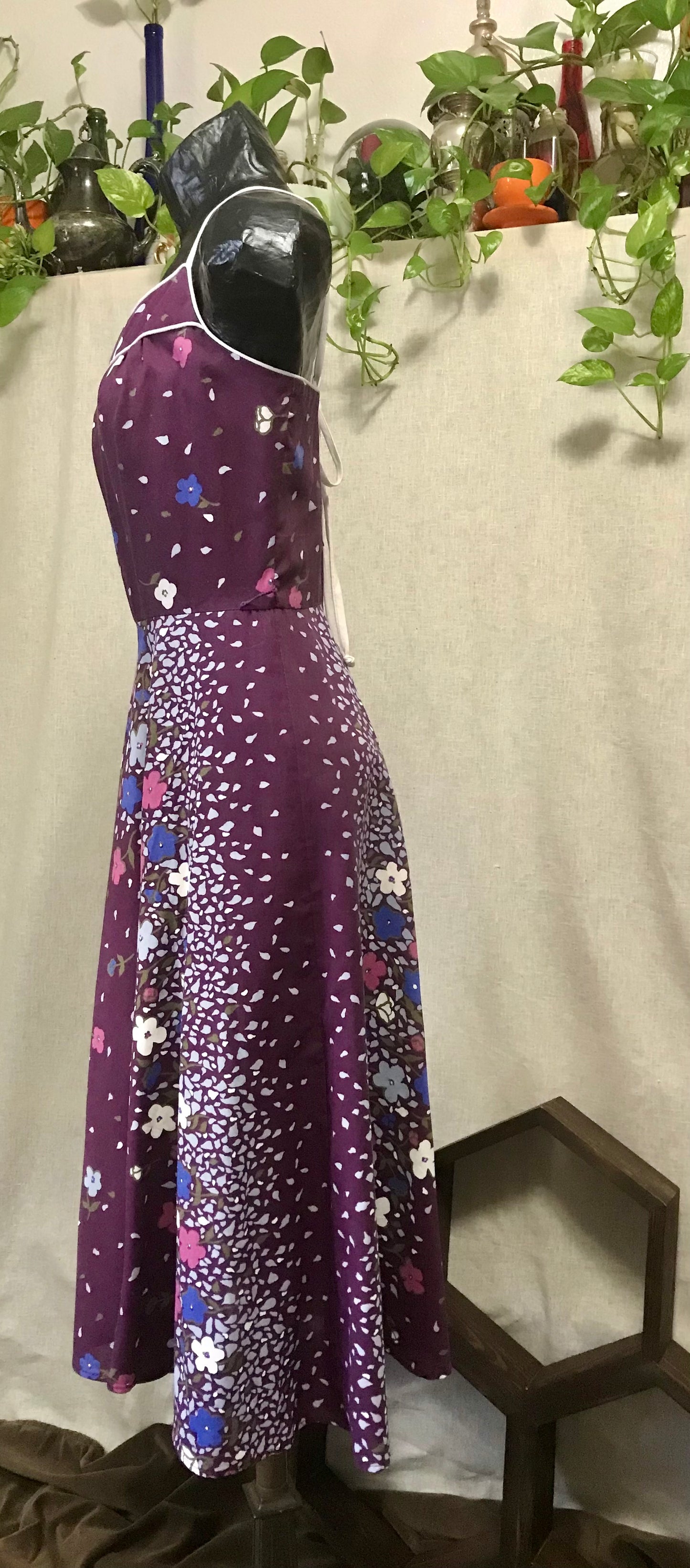 1980's Plum Perfection Halter Dress