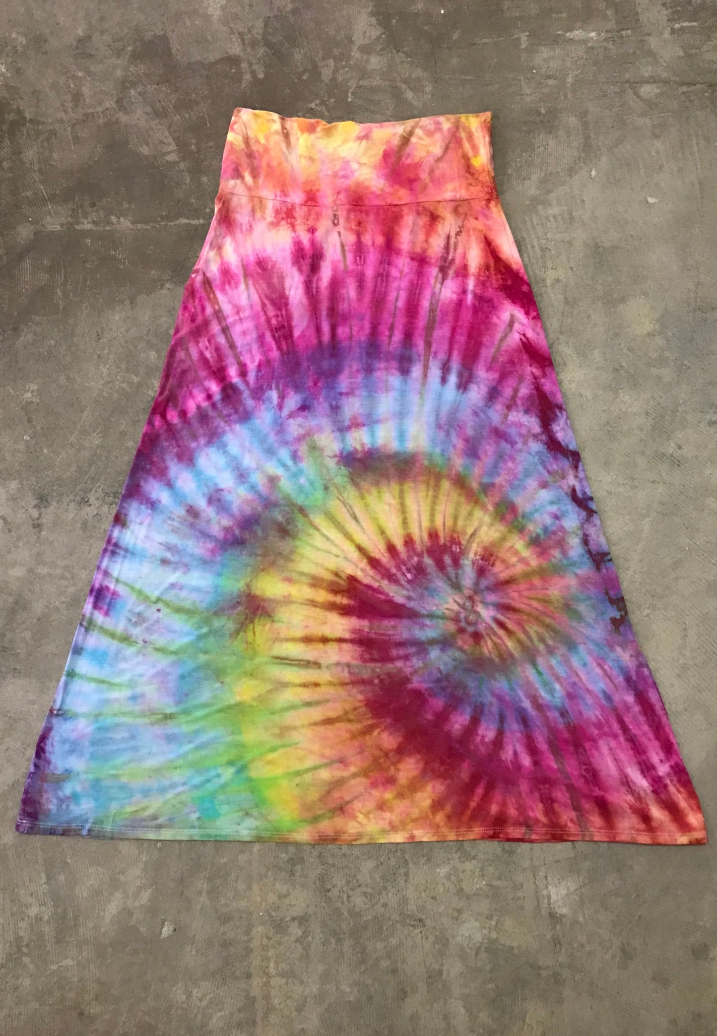 Rainbow Spiral Maxi Skirt