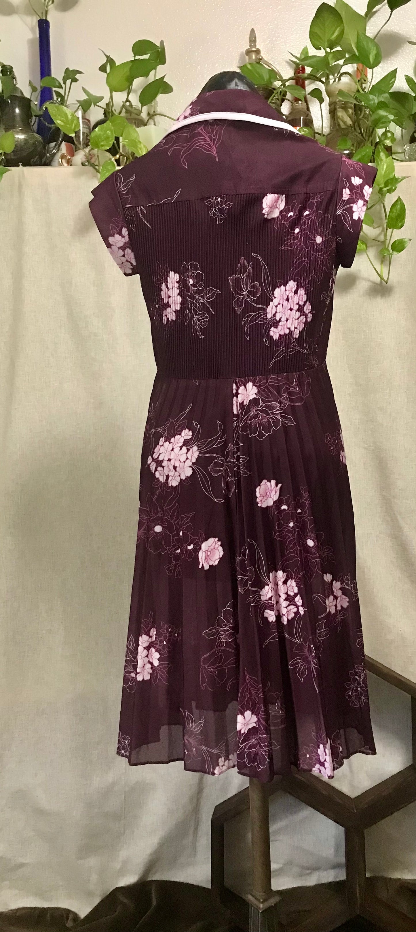 80's Pleasantly Plum A-Line Dress