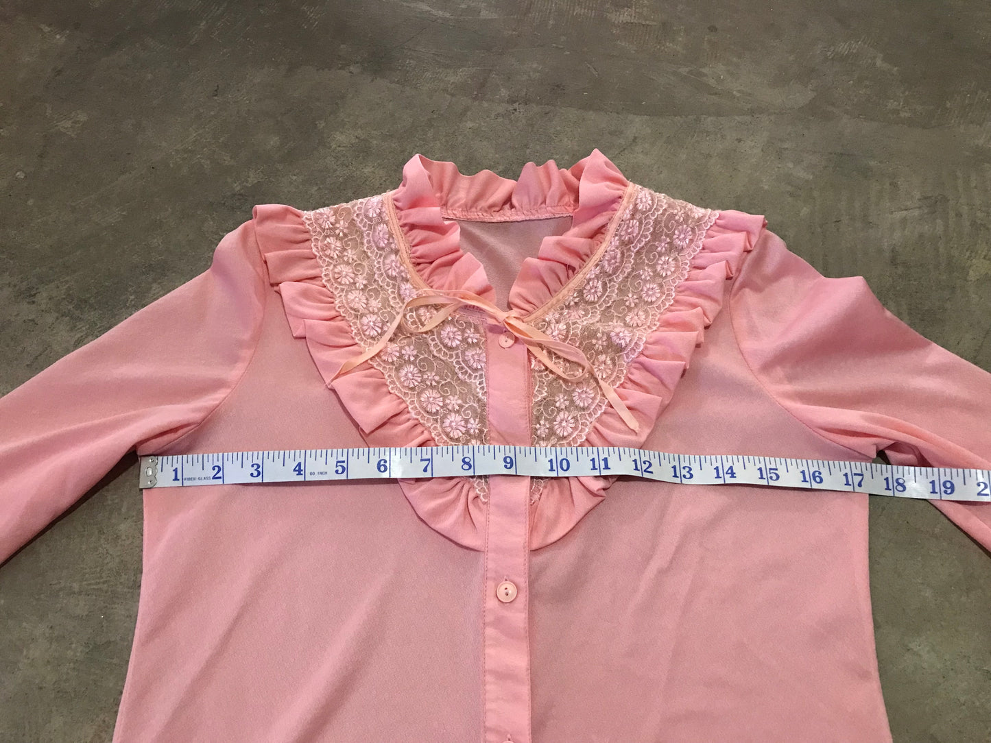 Pink Cottagecore 1970's Button Down Blouse