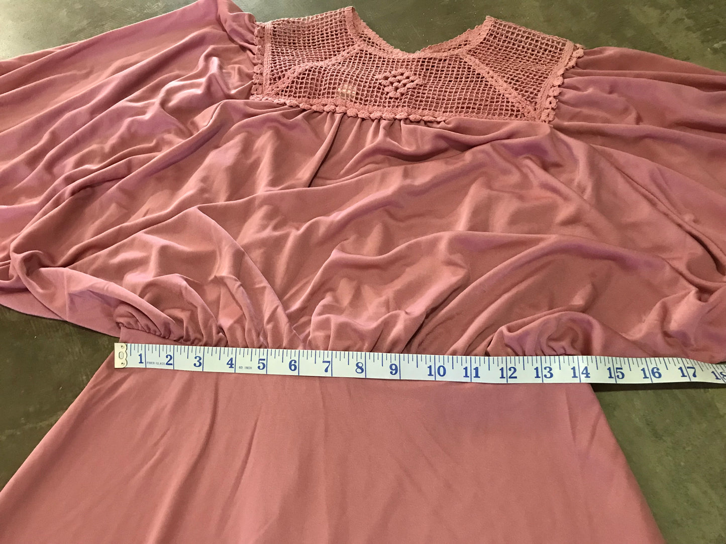 70's Dusty Rose Blousy Batwing Dress
