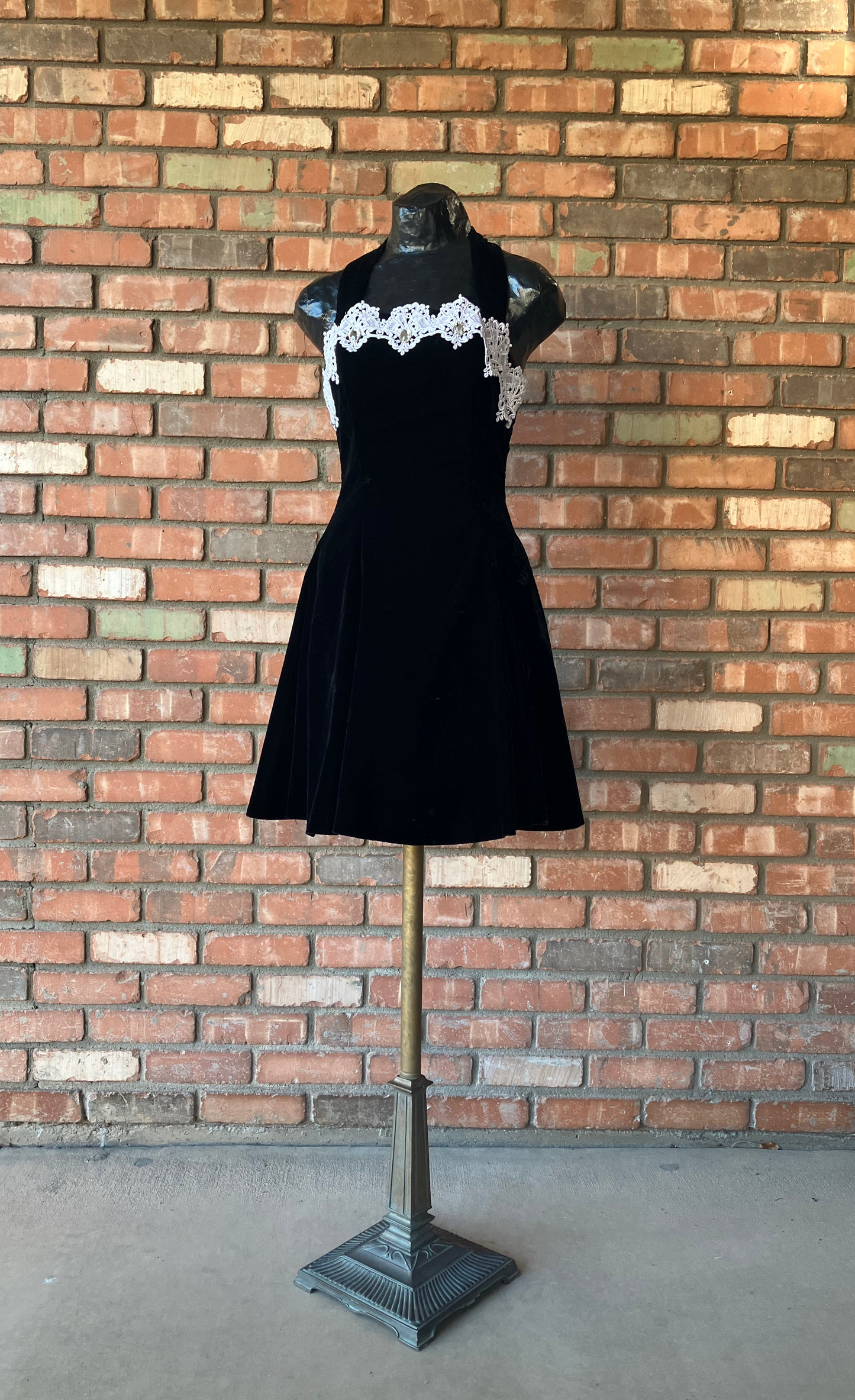 Velvet Halter Cocktail Dress by Jessica McClintock