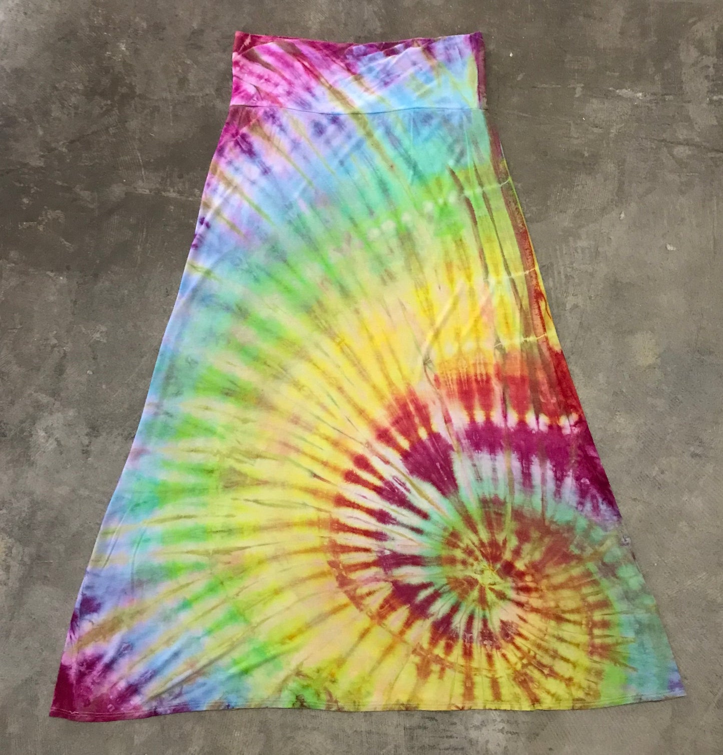 Rainbow Spiral Maxi Skirt