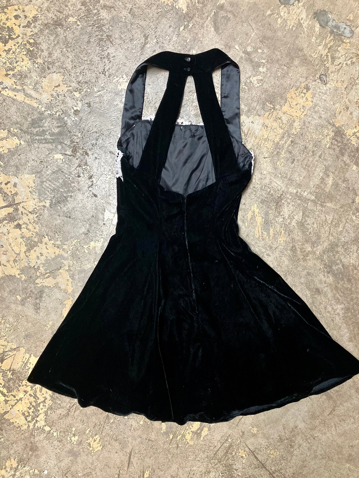 Velvet Halter Cocktail Dress by Jessica McClintock