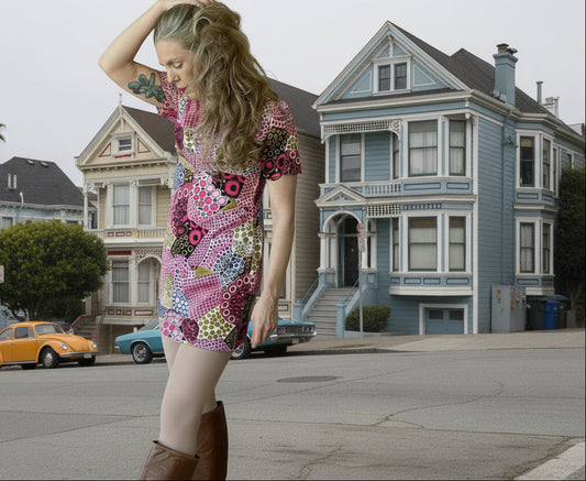 Psychedelic 60's Tunic/Mini Dress