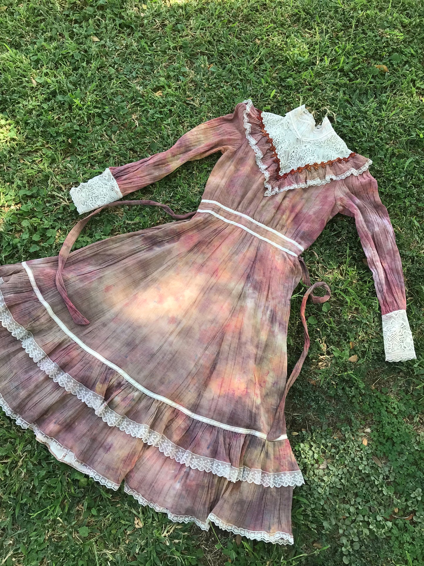 Tie Dye Gauze & Lace Gunne Sax