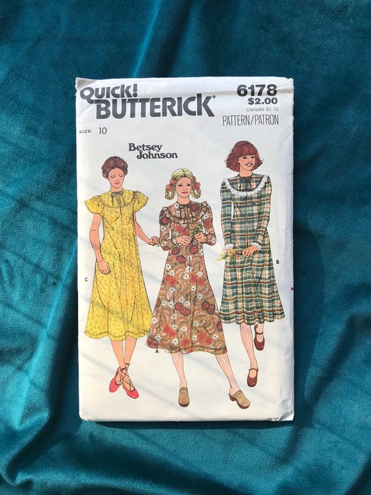 Butterick 6178 Betsey Johnson Cottagecore Dress Pattern