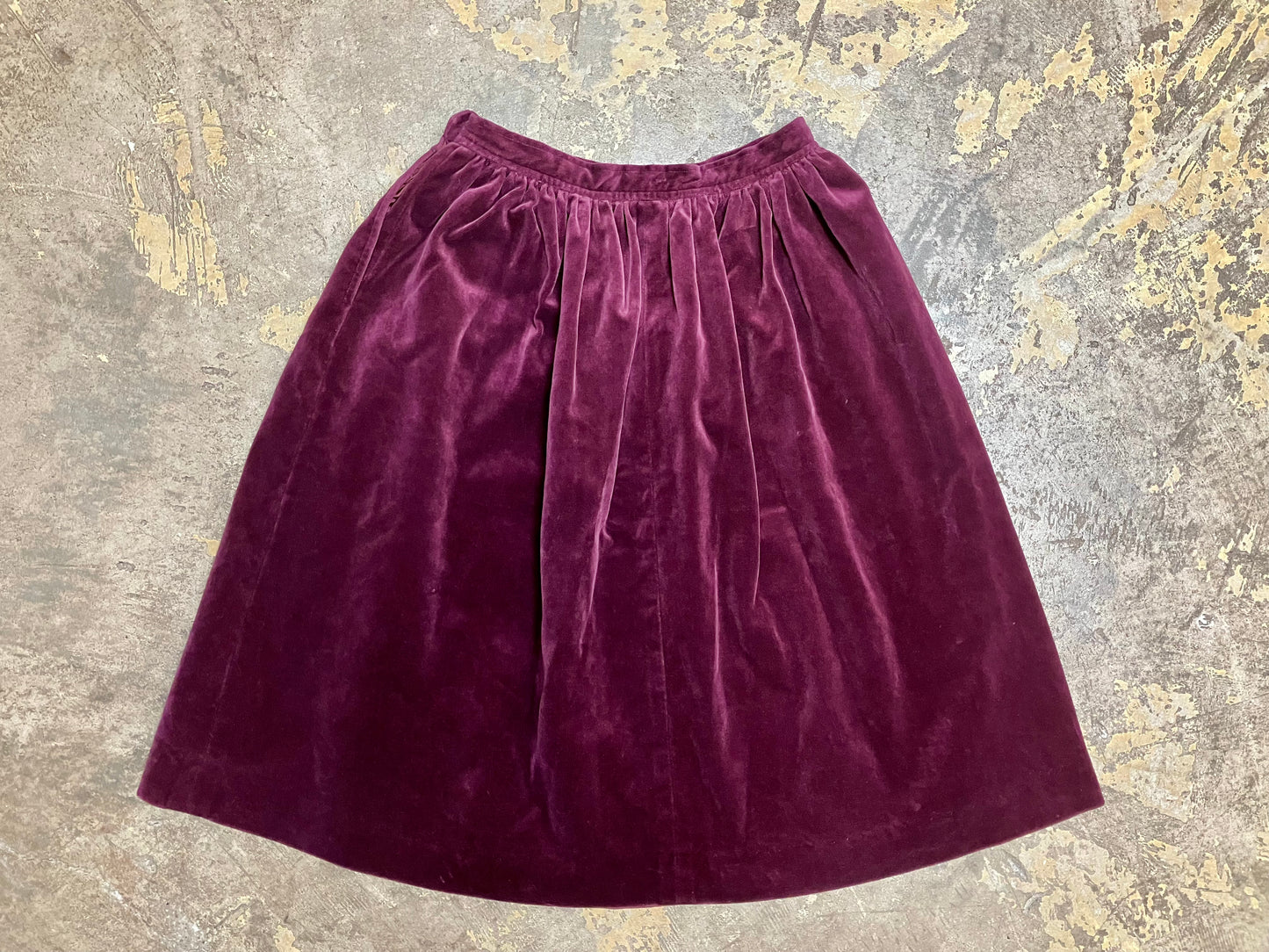 1970's Evan Picone Muted Plum Velvet Skirt