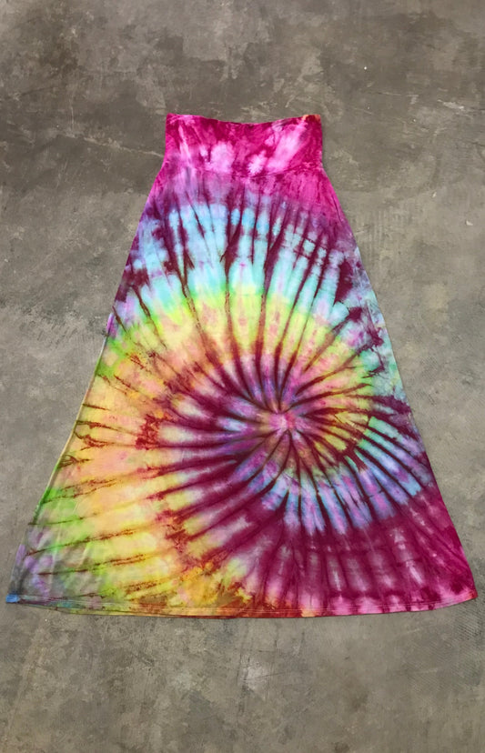 Rainbow Spiral Maxi Skirt