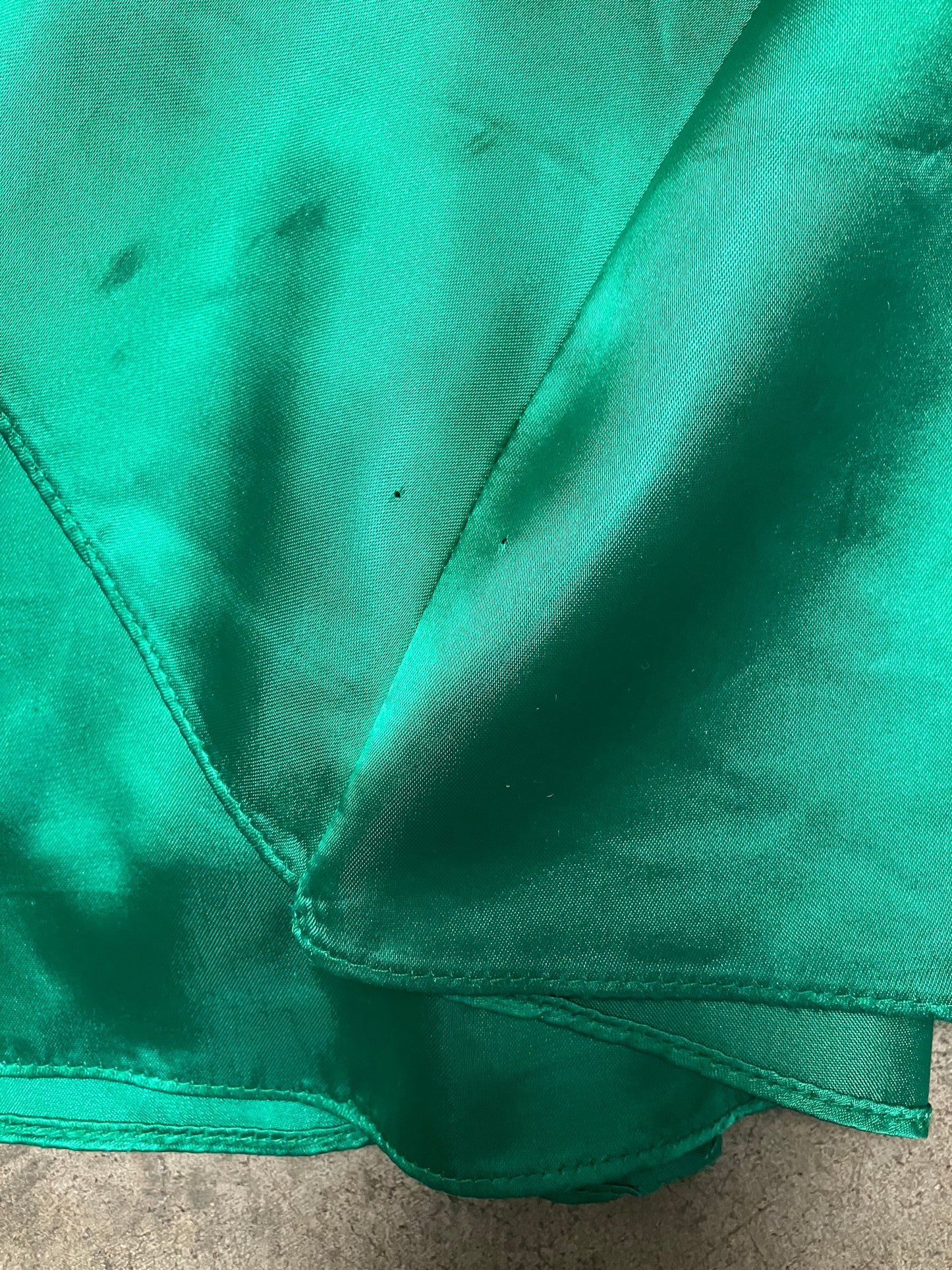 1980's Emerald Green Satin Gunne Sax Cocktail Dress