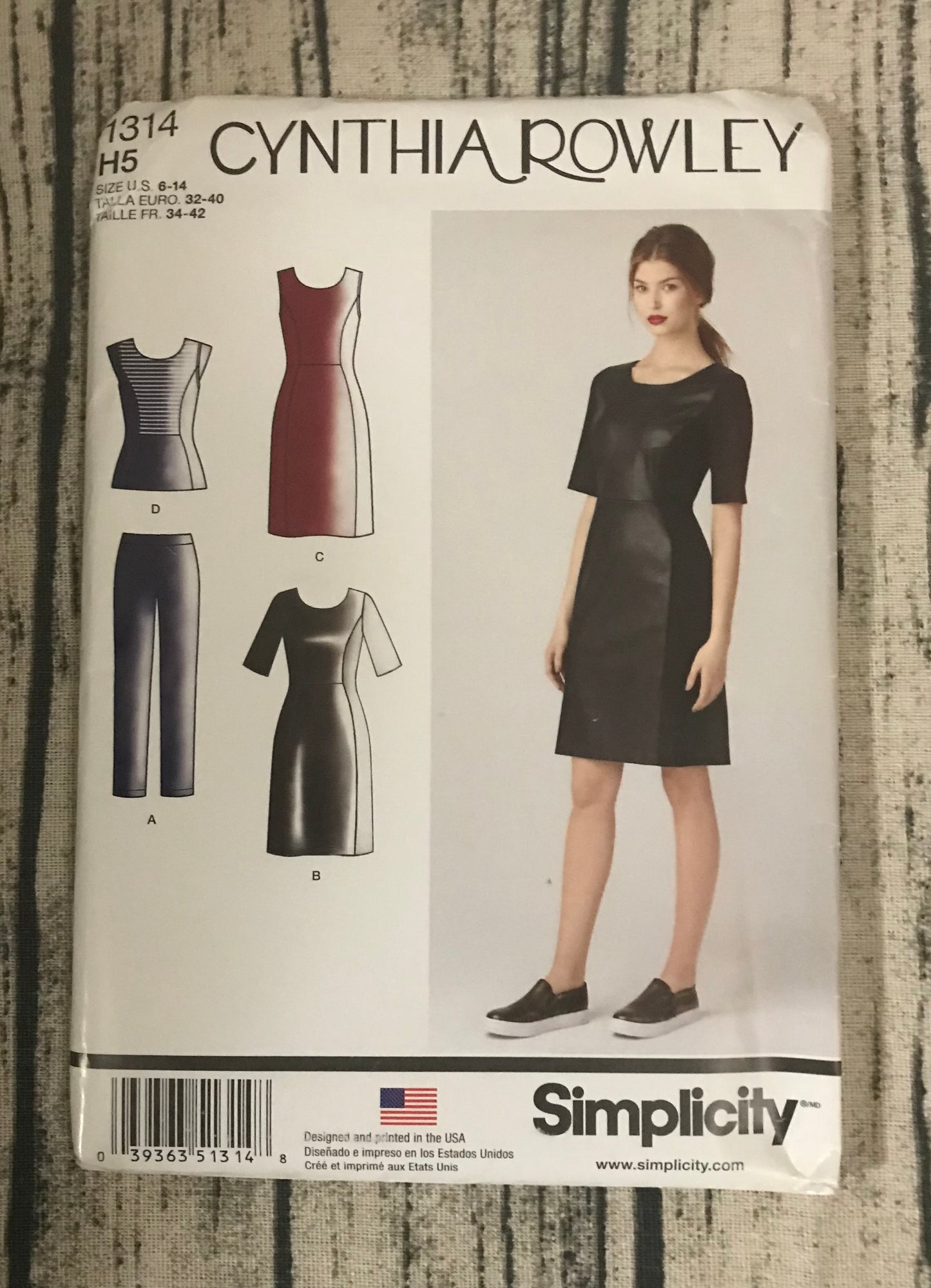 Simplicity 1314  H5 Cynthia Rowley Misses' Dress, Top and Slim Knit Pants