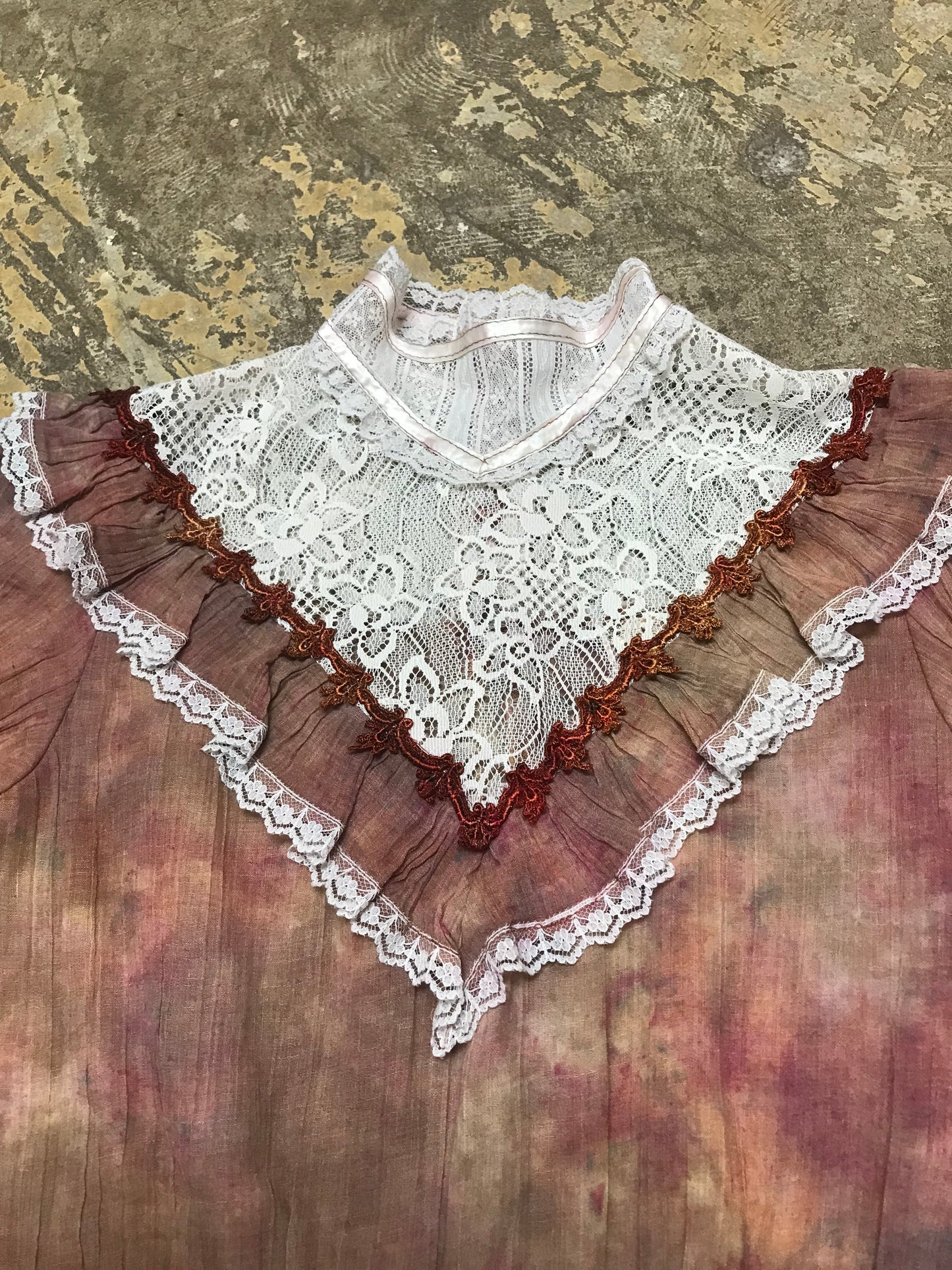 Tie Dye Gauze & Lace Gunne Sax