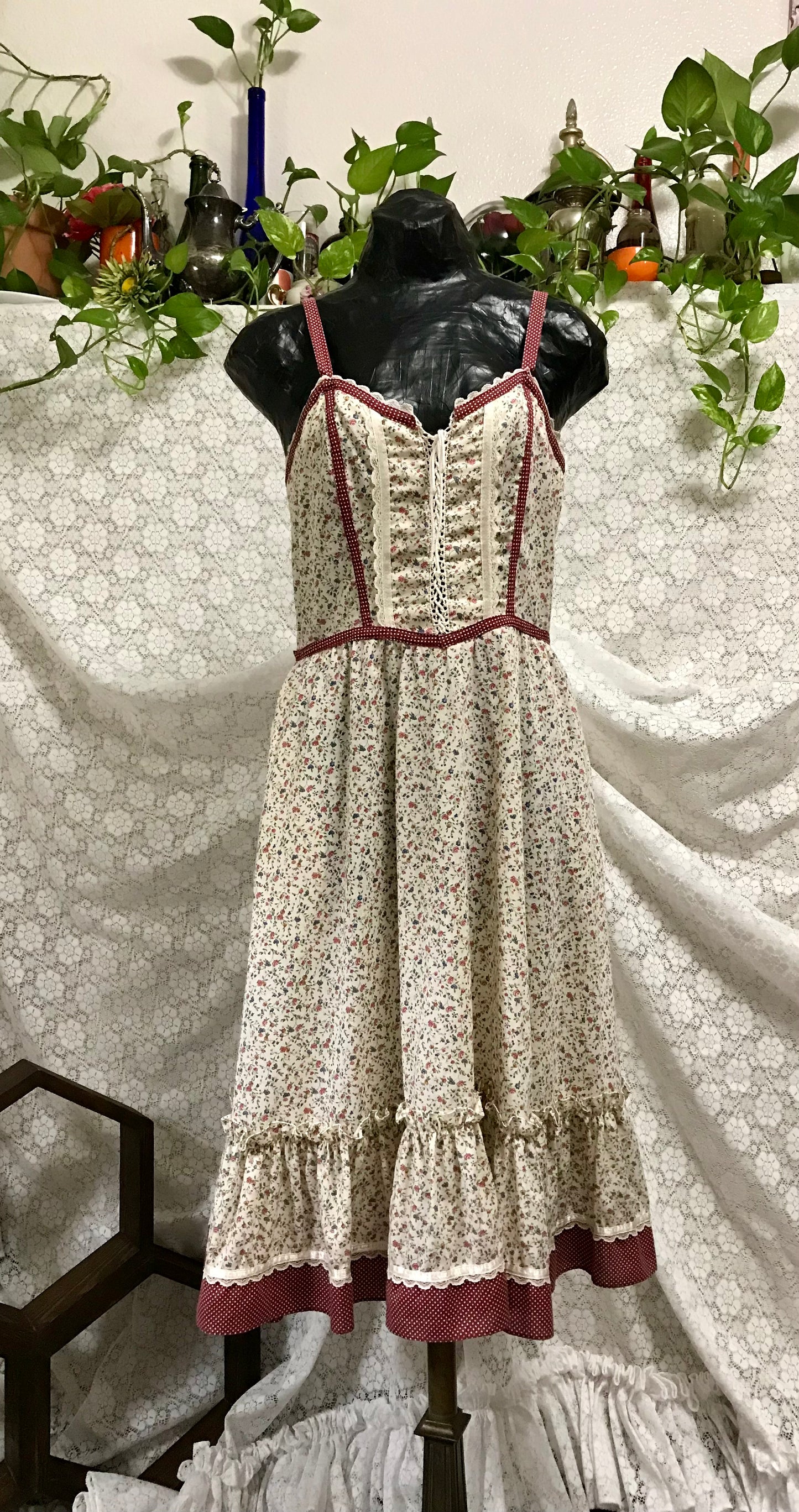 Gunne Sax Calico Corset Sundress