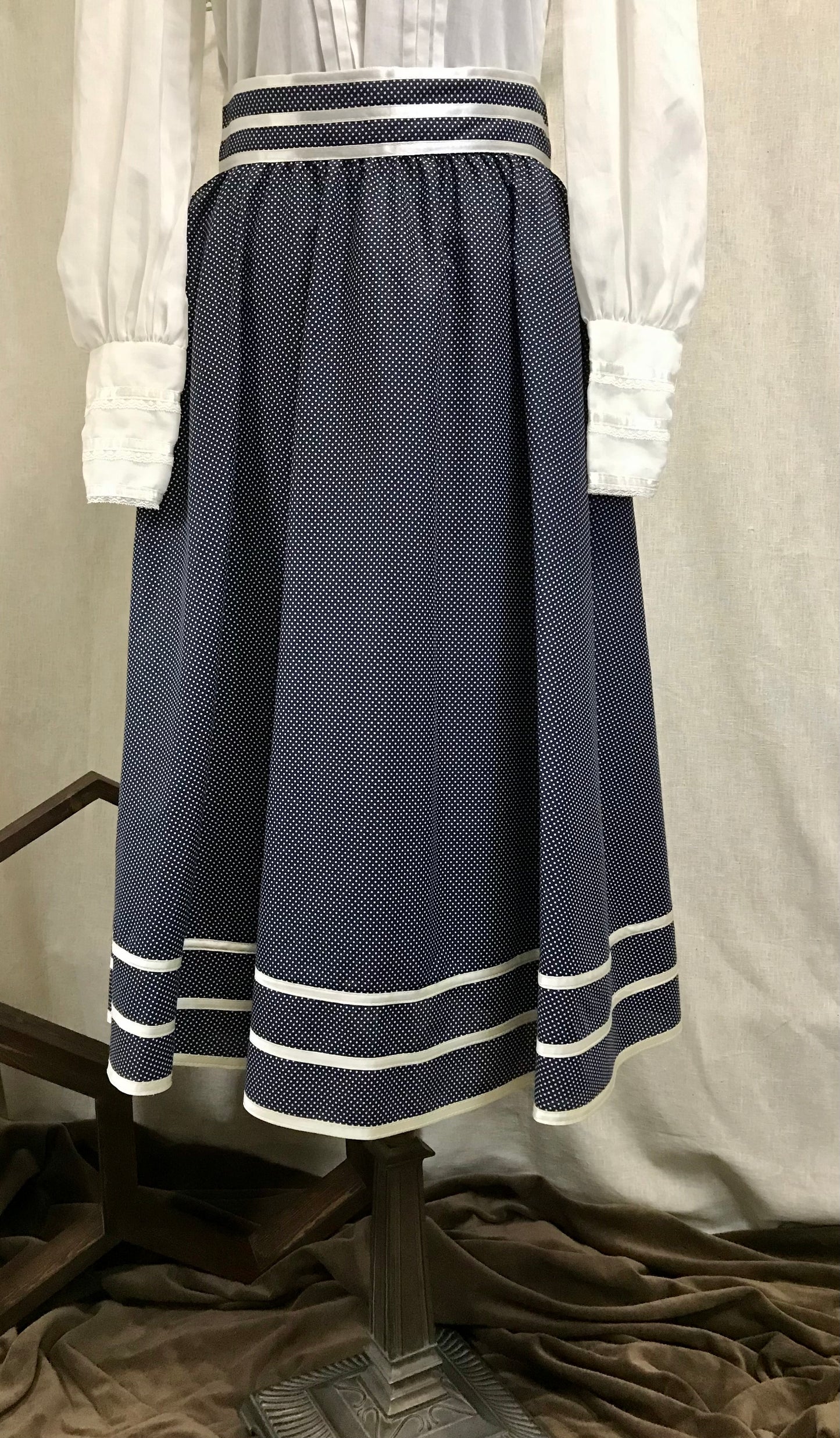 Blue Polka Dot Gunne Sax Skirt