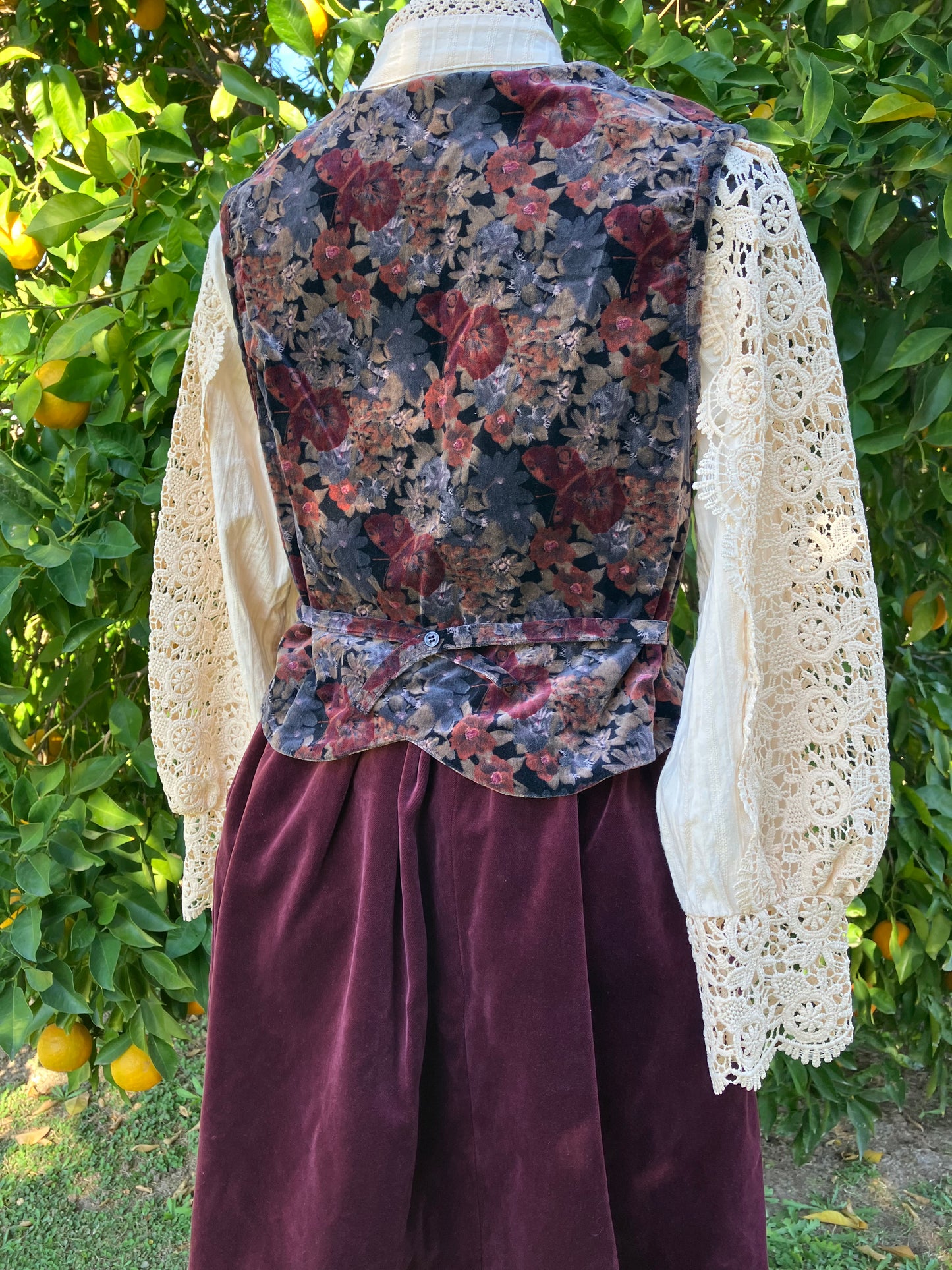 VNT Floral Velvet Vest