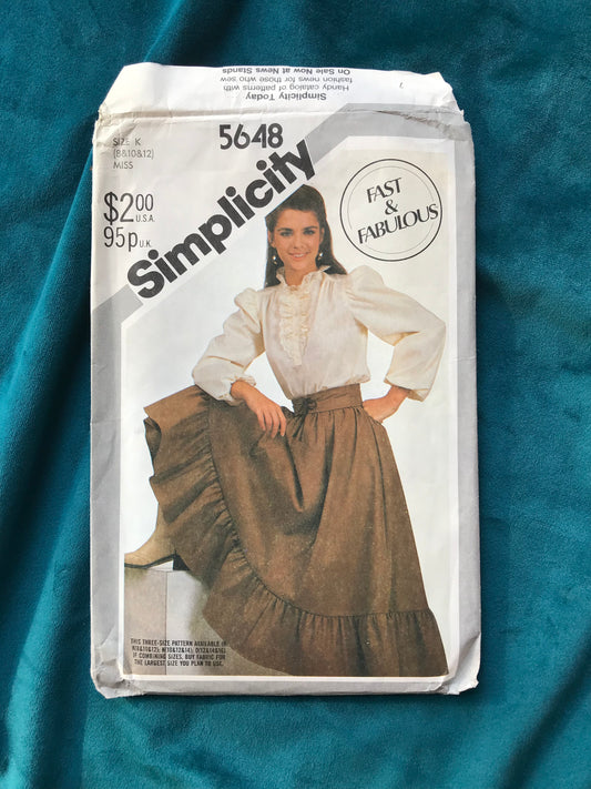 Simplicity 5648 Prairie Blouse and Skirt