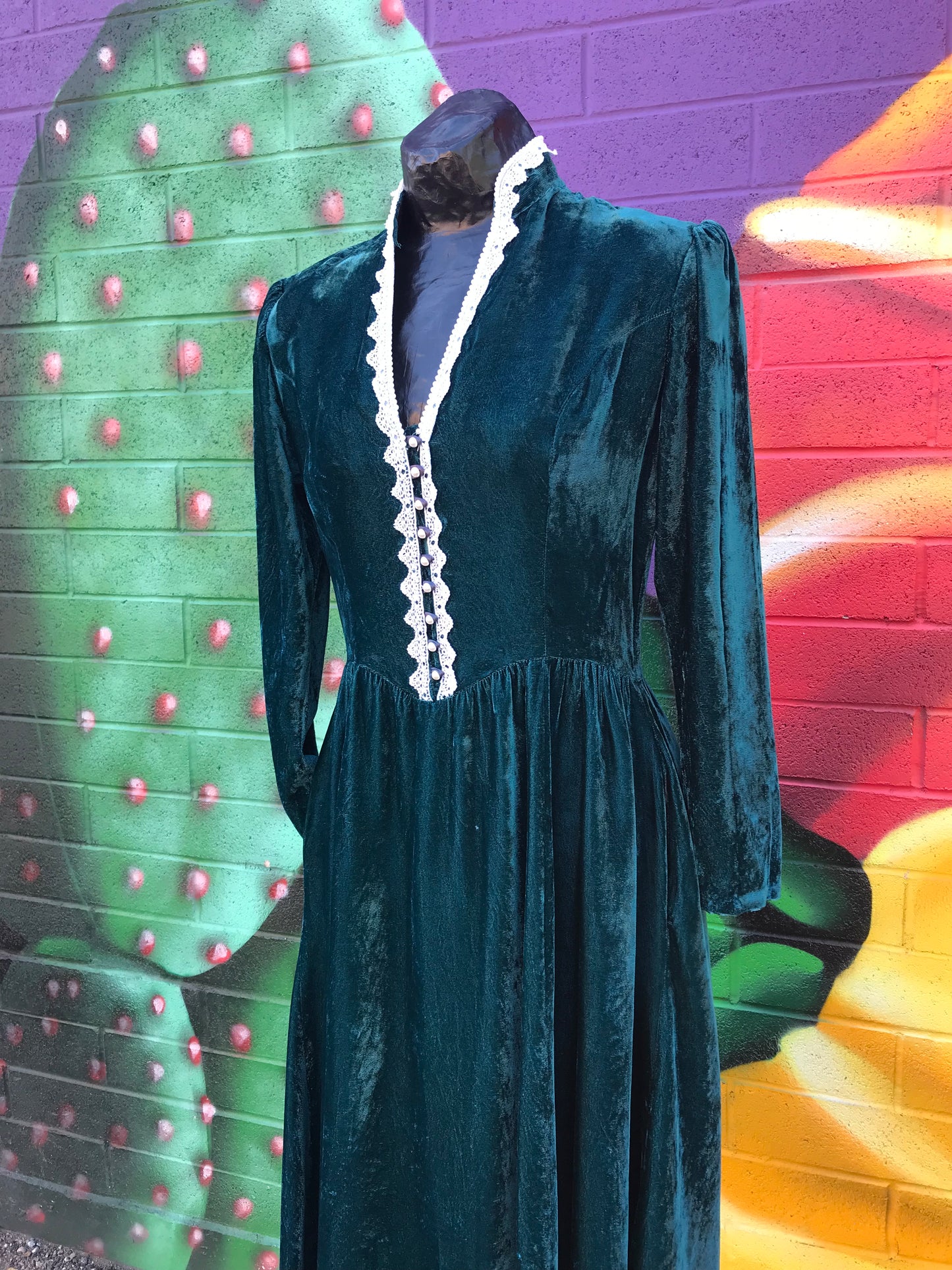 70’s Gunne Sax Victorian Style Velveteen Dress