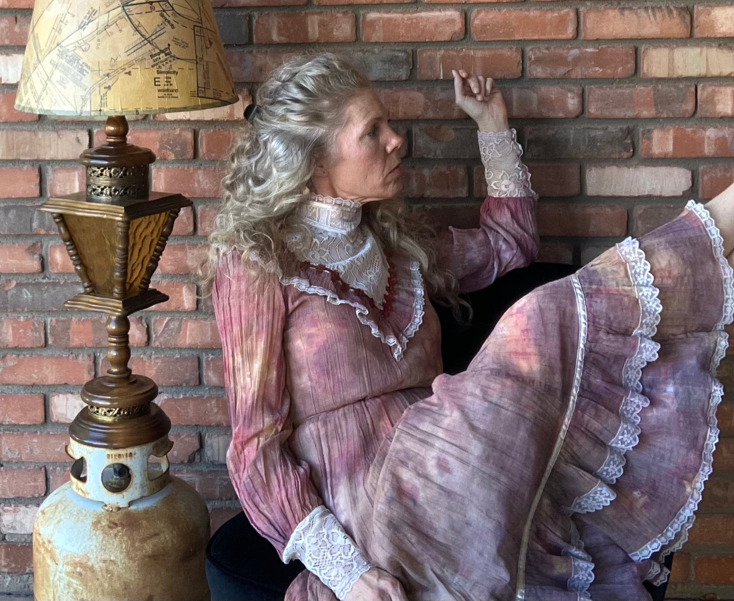 Tie Dye Gauze & Lace Gunne Sax