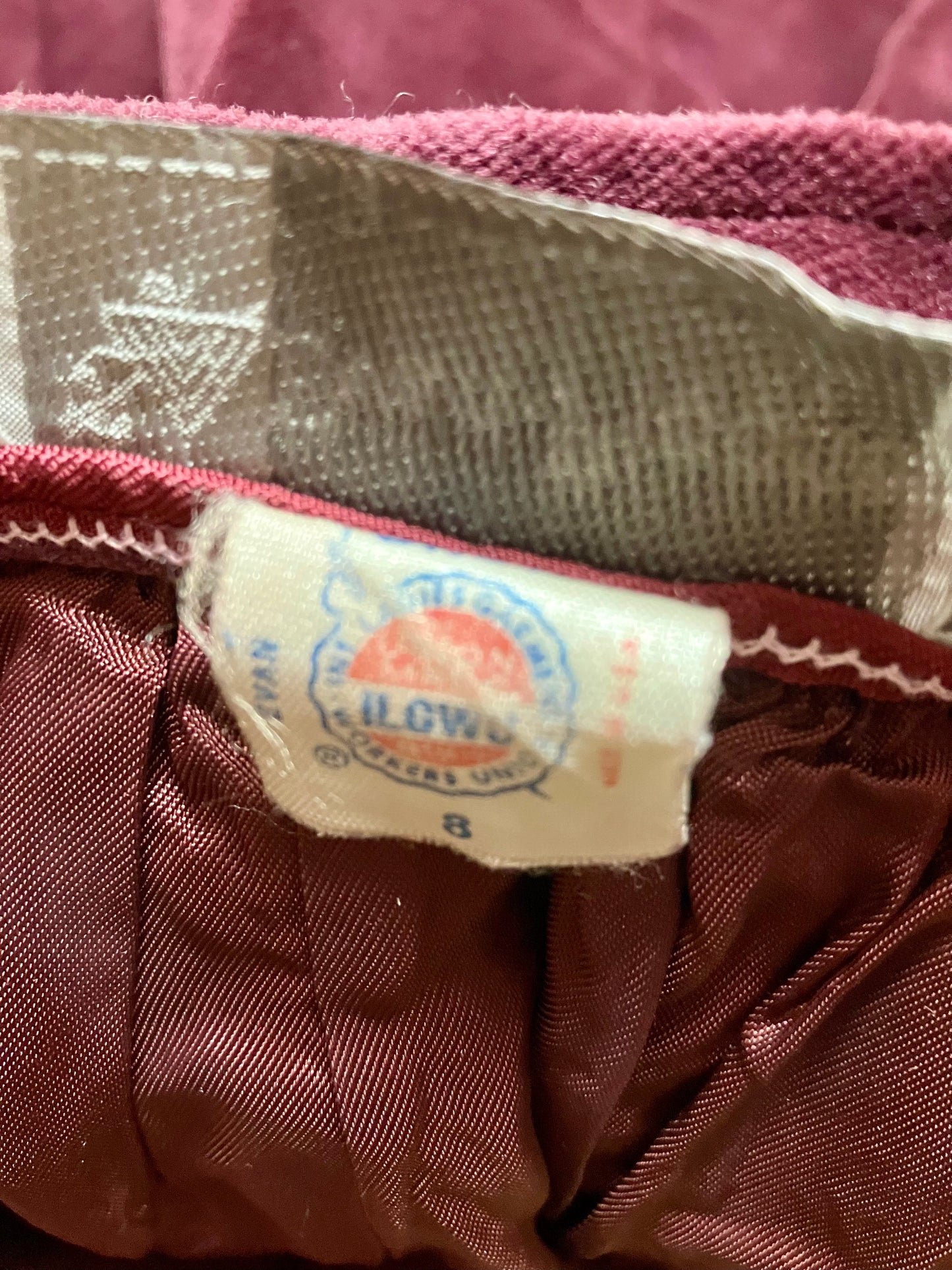 1970's Evan Picone Muted Plum Velvet Skirt