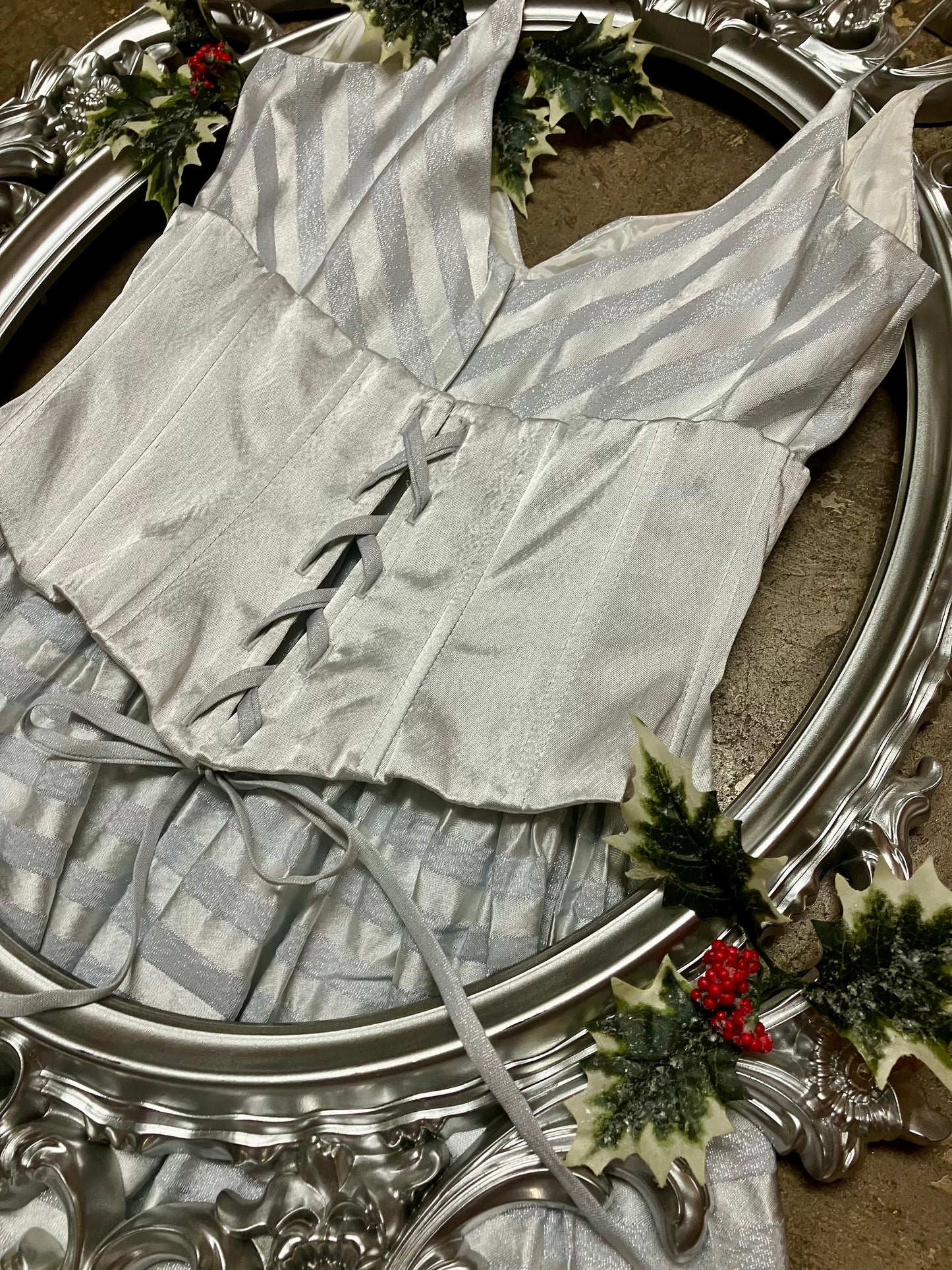 Sensational in Silver Scott McClintock Corset Gown