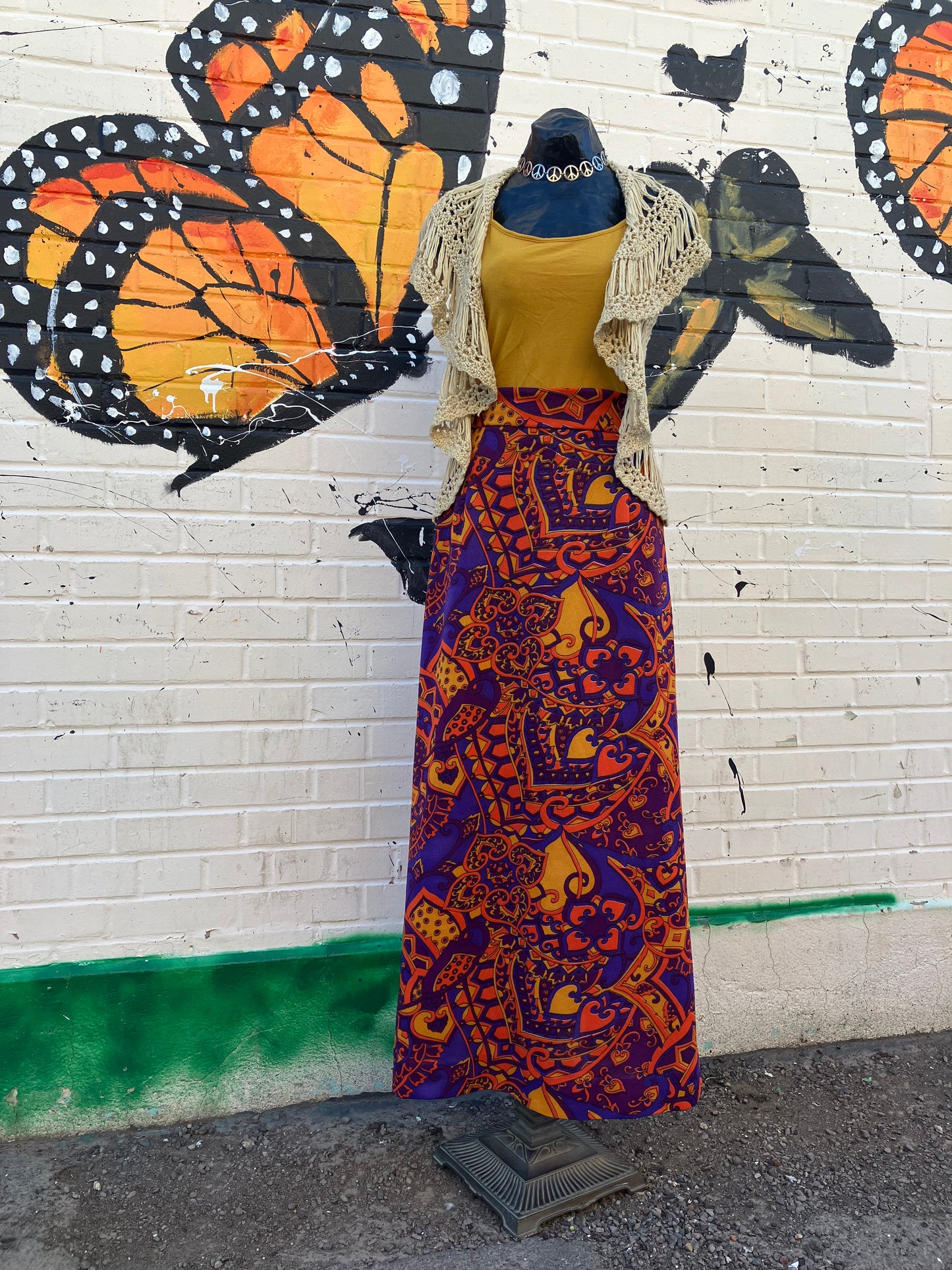 70's Bold Bohemian Maxi Skirt