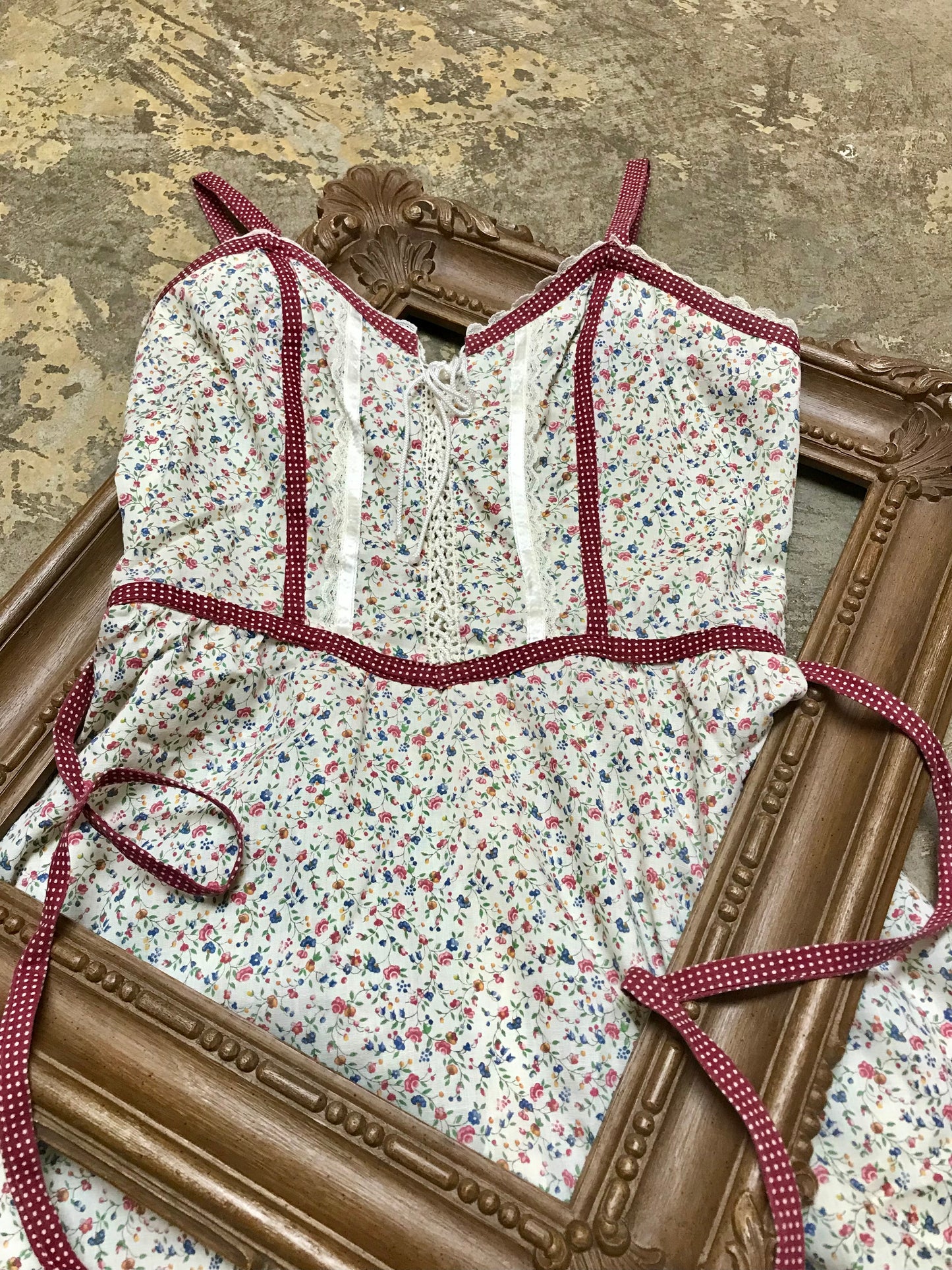 Gunne Sax Calico Corset Sundress