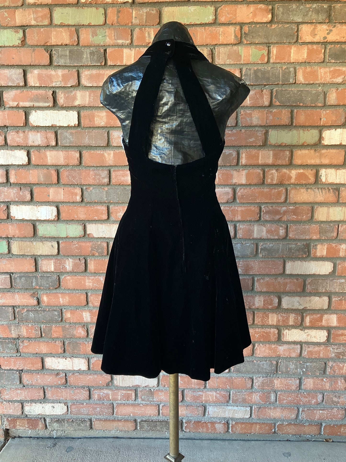 Velvet Halter Cocktail Dress by Jessica McClintock