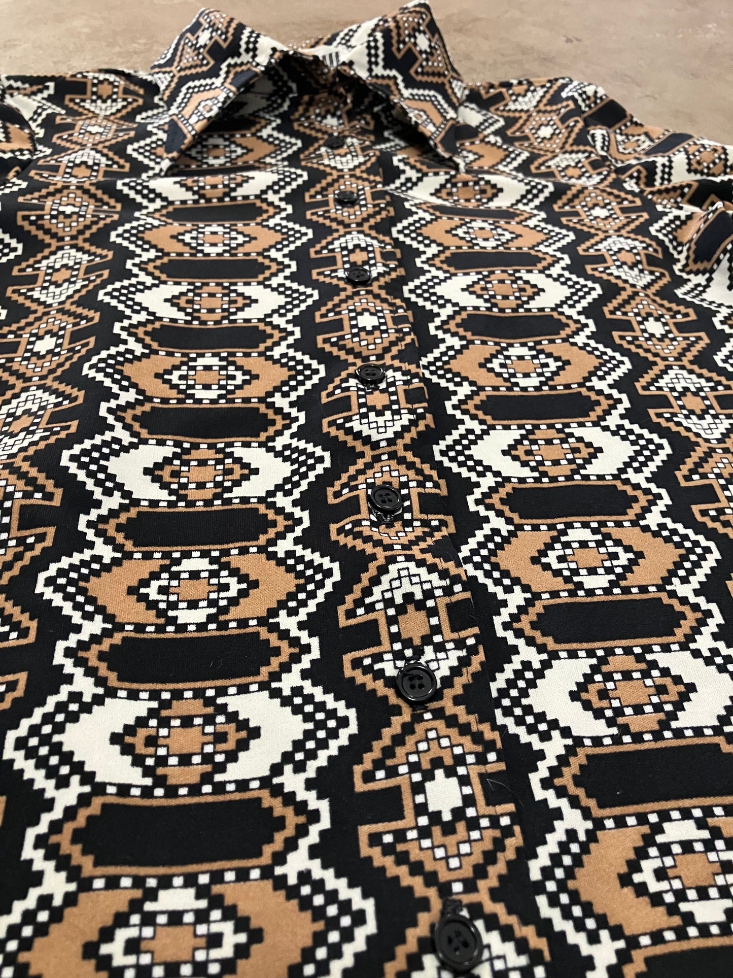 70's ACT III Geometric Button Down Blouse